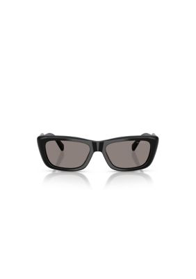 Miu Miu Women's MUB12SF Rectangle 56mm Sunglasses, Grey
