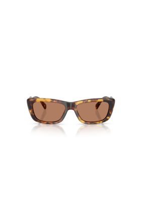 Miu Miu Women's MUB12S Rectangle 56mm Sunglasses, Brown