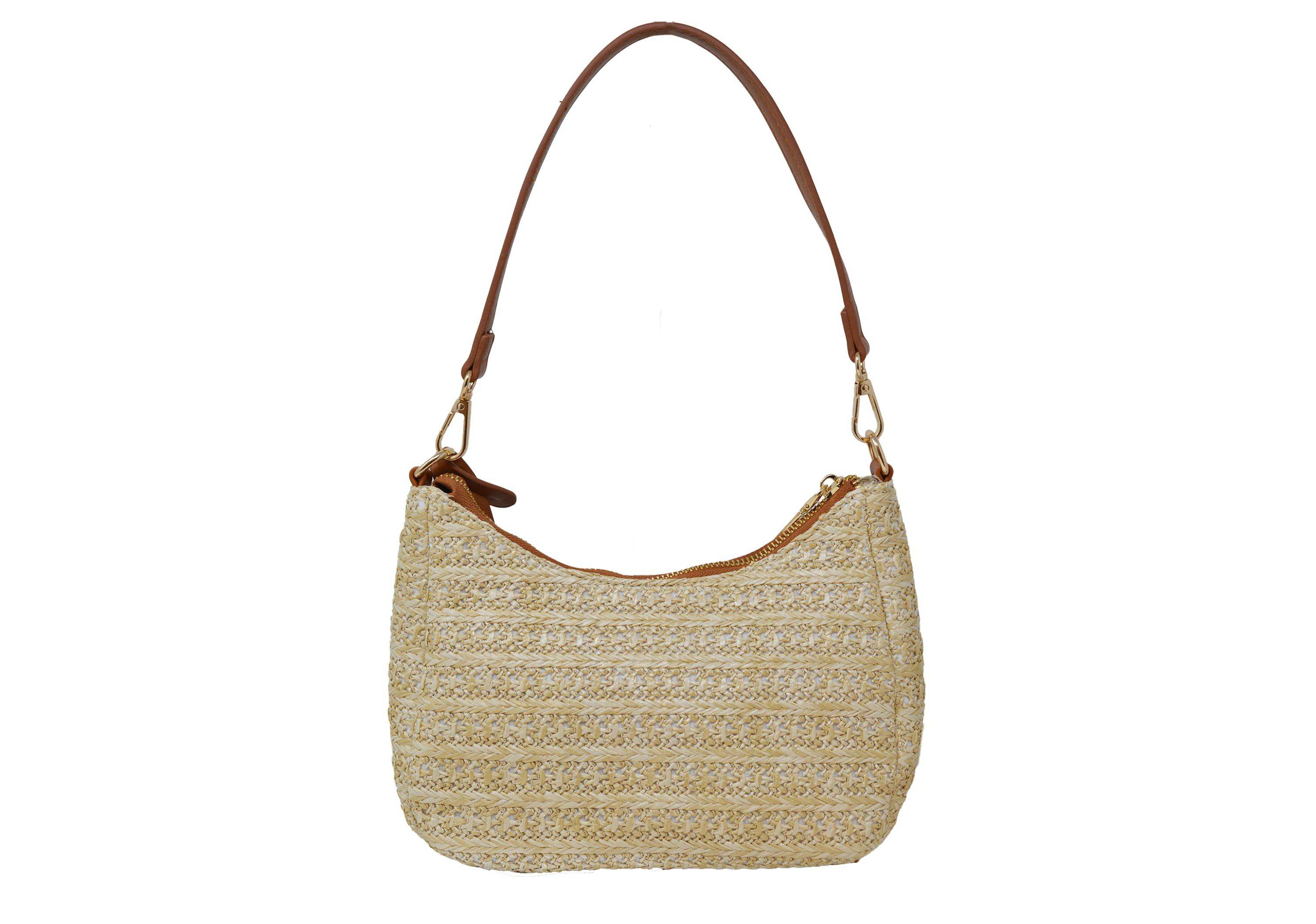 Eva Small Straw Hobo With  Insert