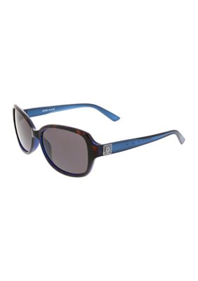 Anne Klein Women's Moderate Square Sunglasses, Blue