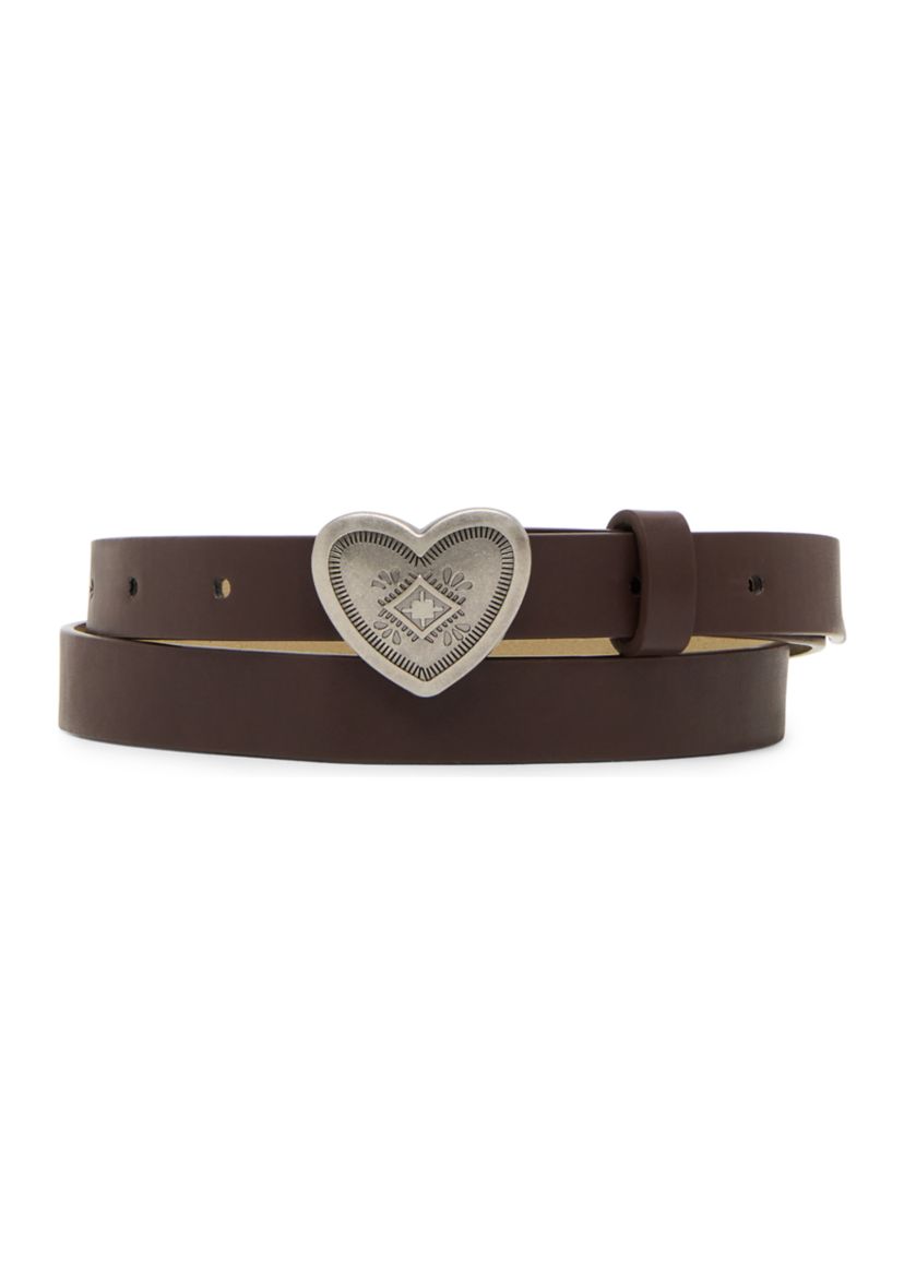 3 for 1 Double Keeper Oval Buckle and Western Heart Buckle Belt Set