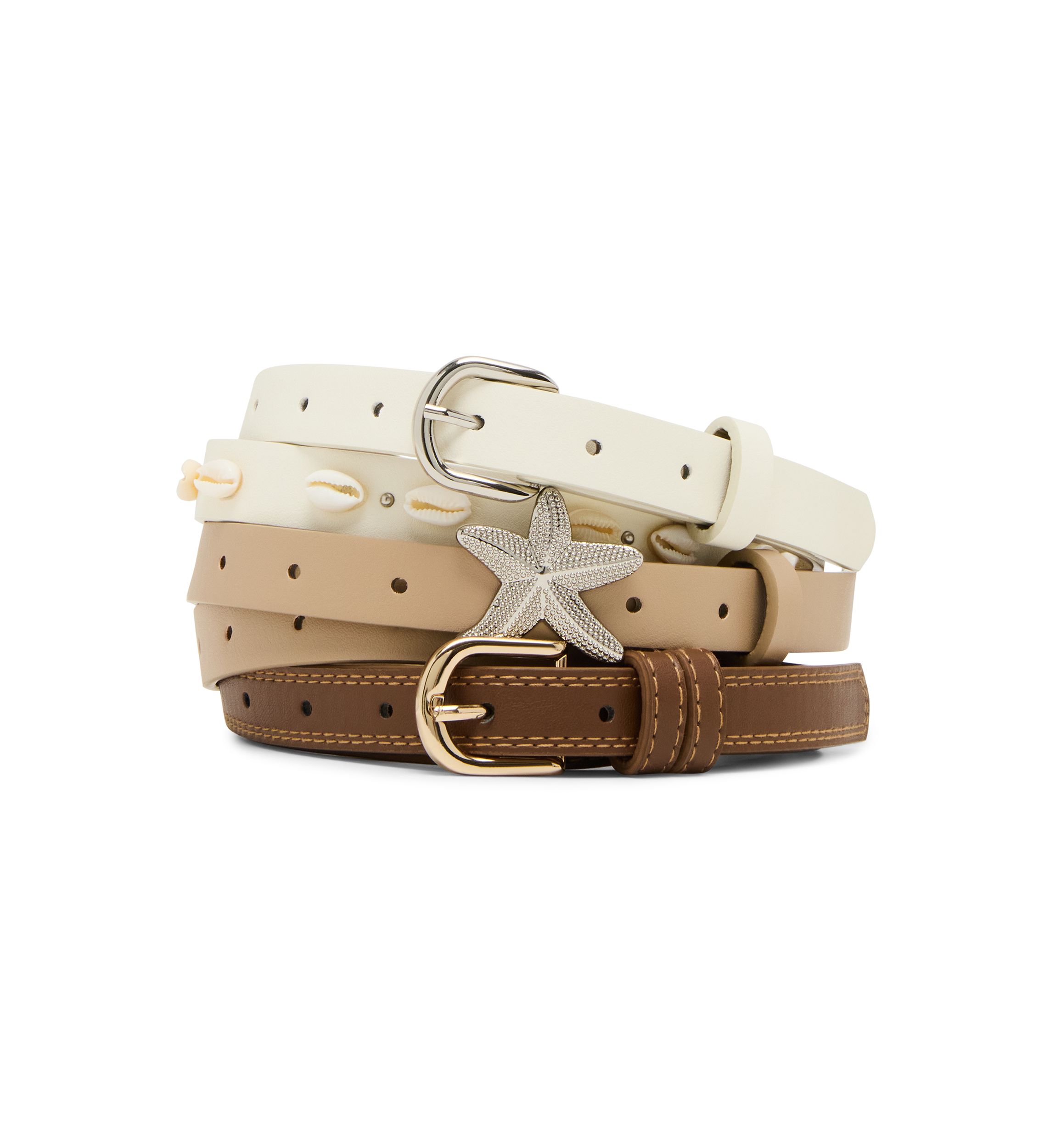 MICHAEL KORS // silver studded diamond design ivory calf hair leather belt cedar-rose-6550-main.jpg main image 3