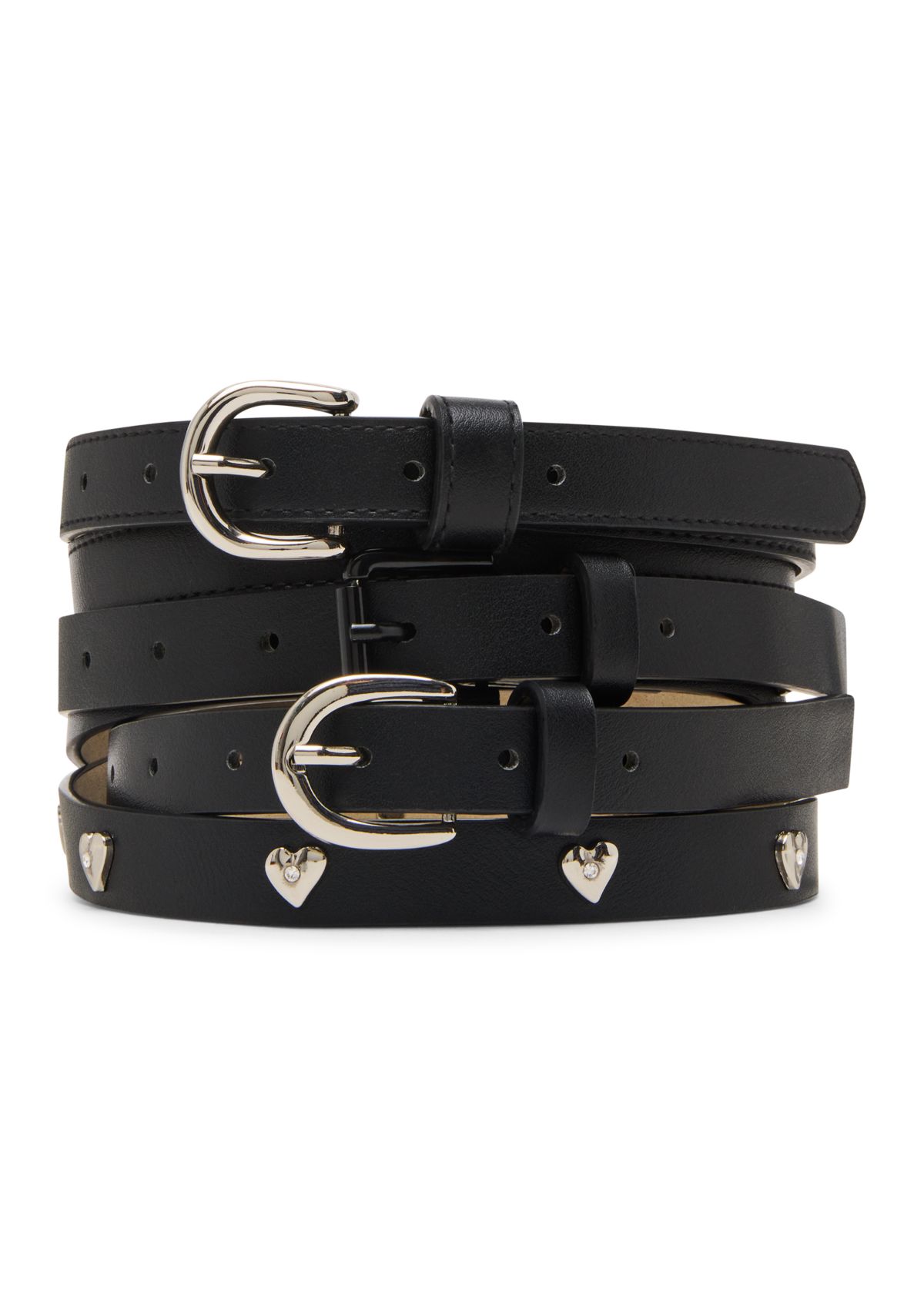 Polyurethane Pants + Heart Stud + Black Out Bucket - Fully Perforated Belt Set