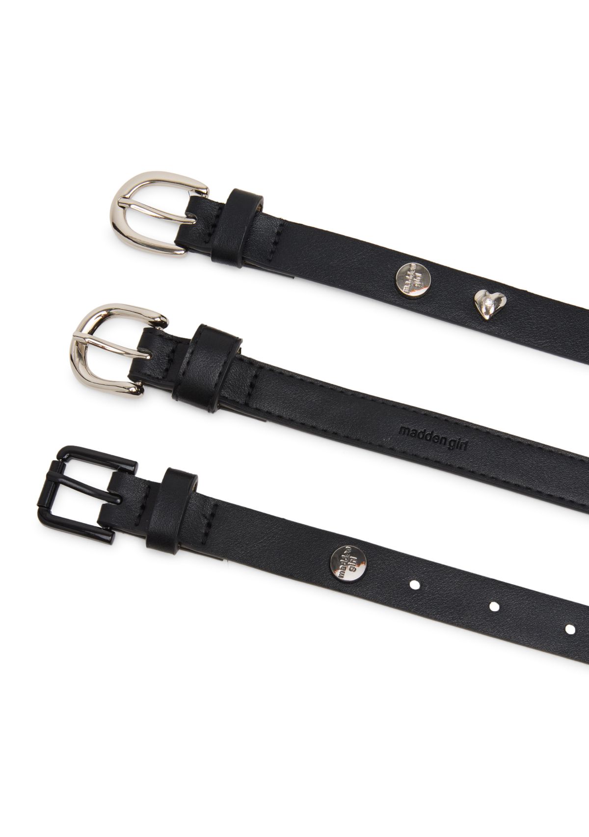 Polyurethane Pants + Heart Stud + Black Out Bucket - Fully Perforated Belt Set