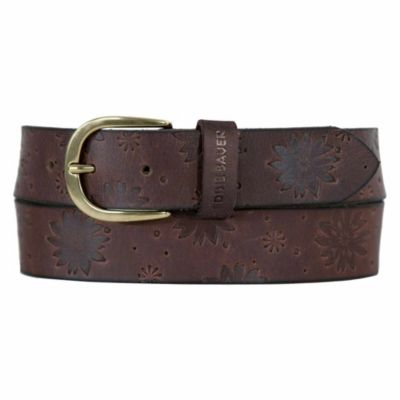 Eddie Bauer Floral Tooled Leather Belt | Belk