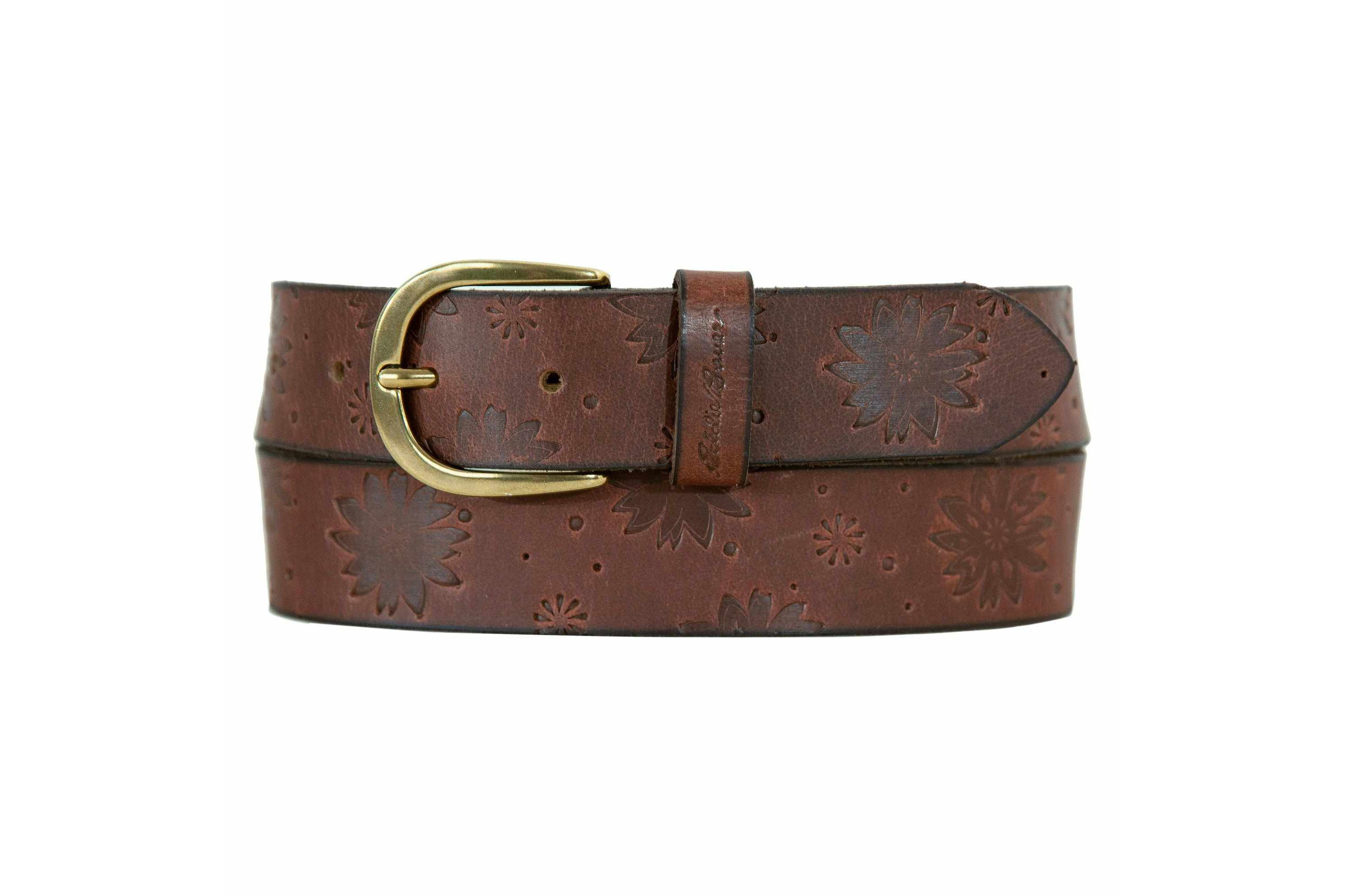Floral Tooled Leather Belt