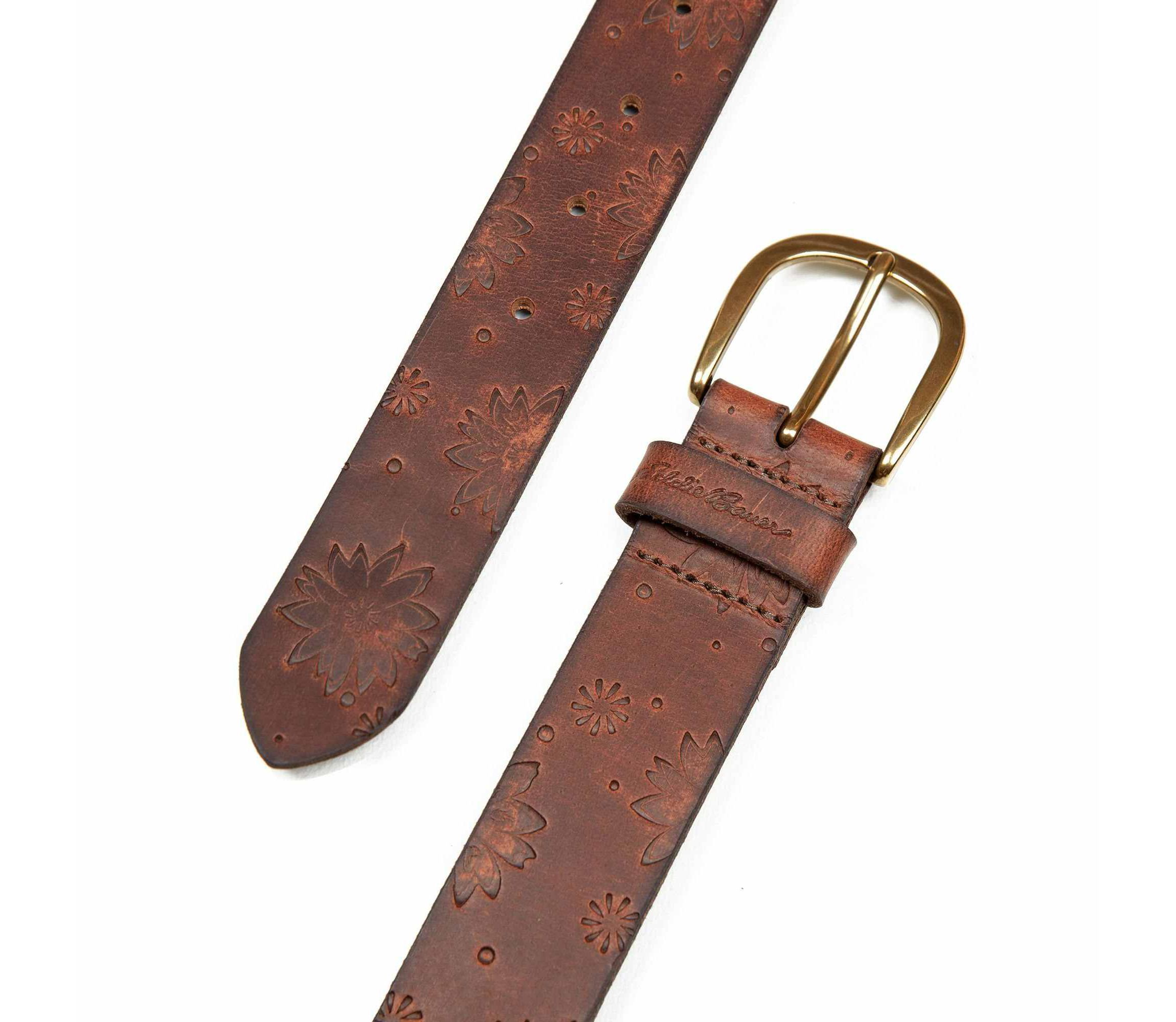 Floral Tooled Leather Belt