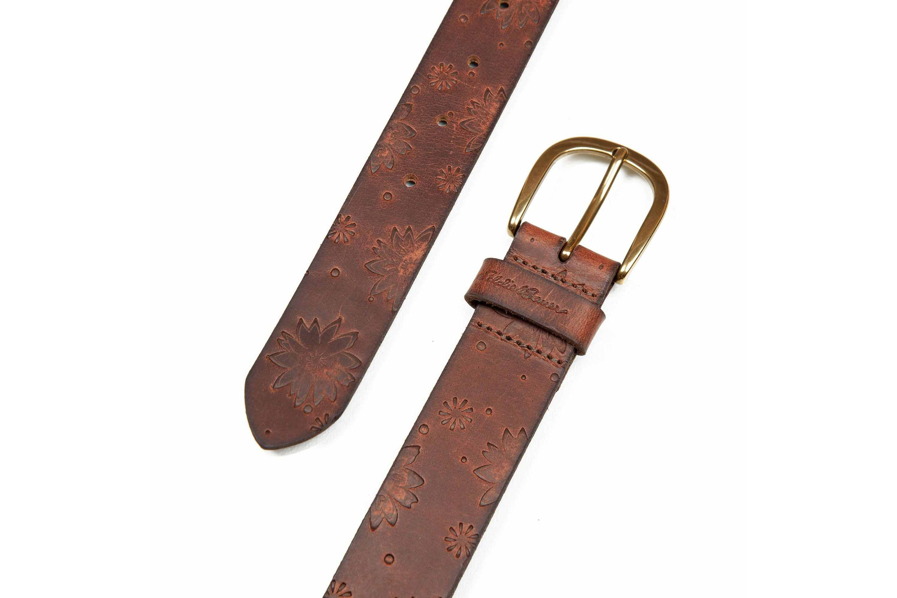 Floral Tooled Leather Belt