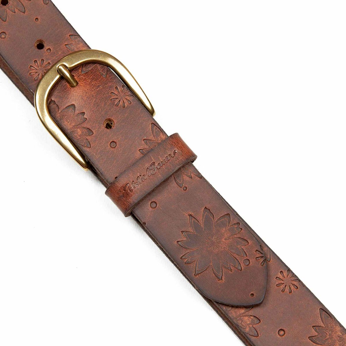 Floral Tooled Leather Belt