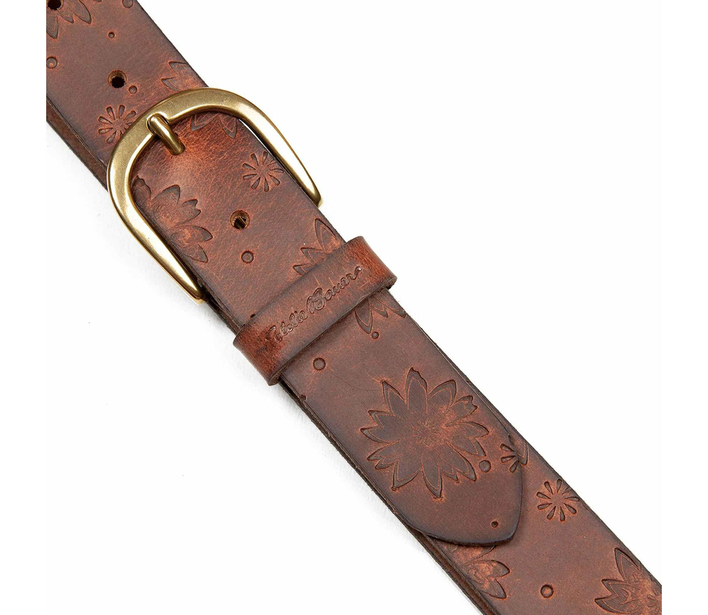 Floral Tooled Leather Belt