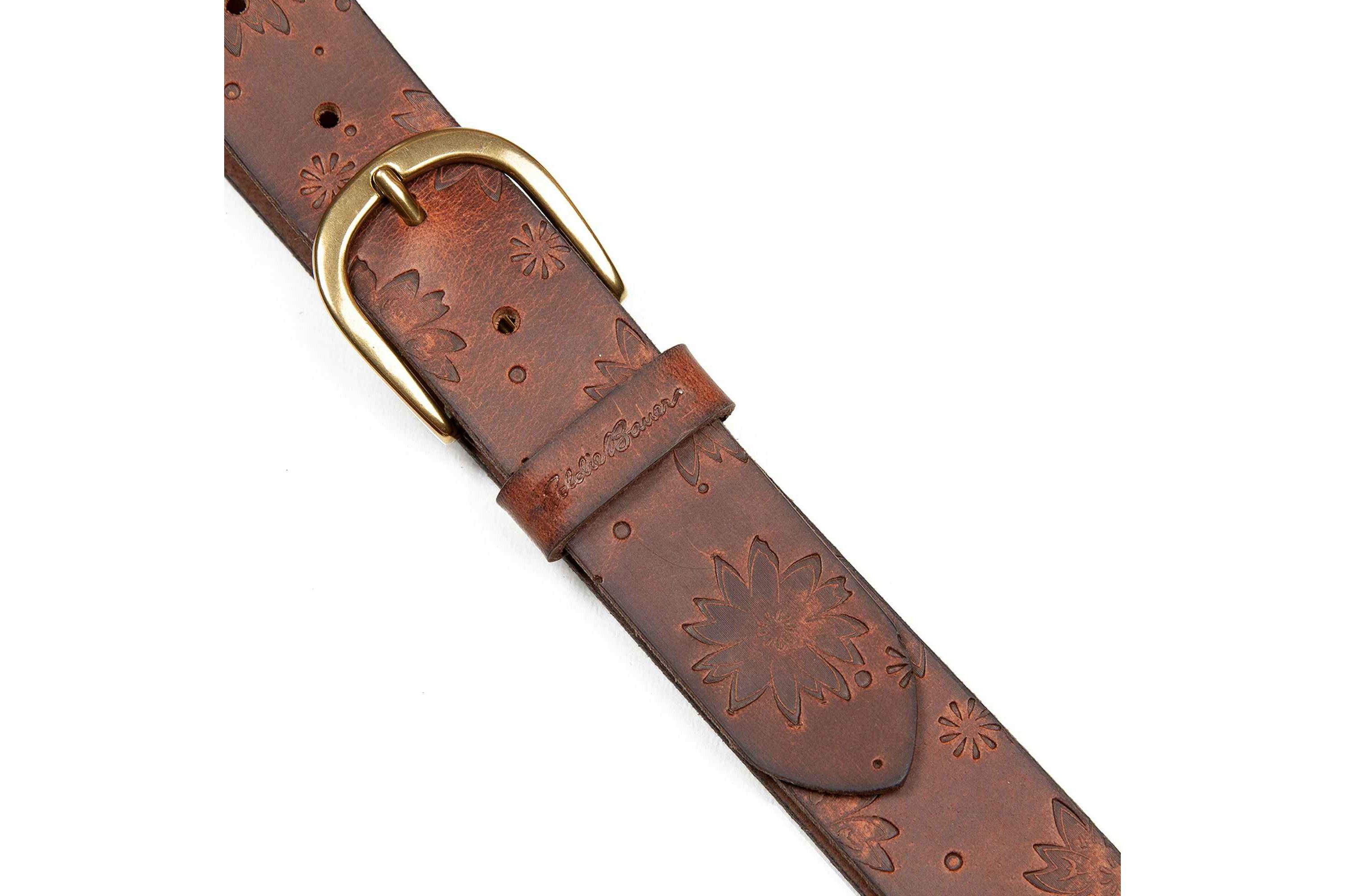 Floral Tooled Leather Belt