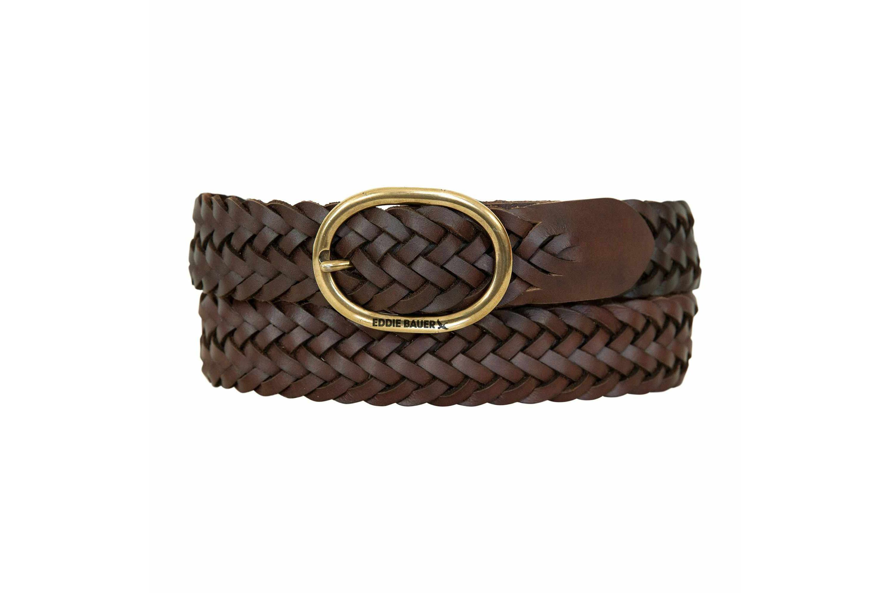 Center Bar Woven Leather Belt
