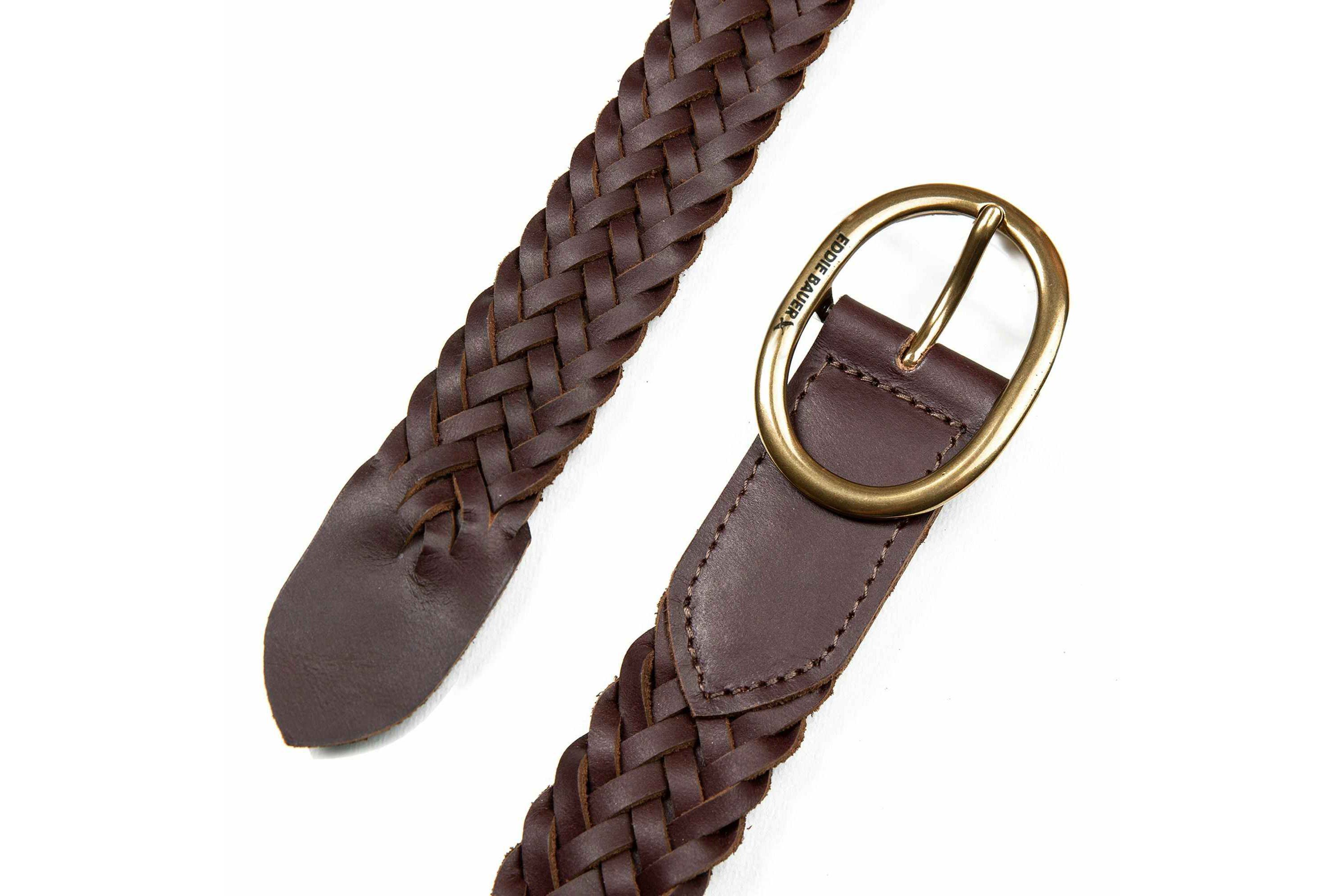 Center Bar Woven Leather Belt