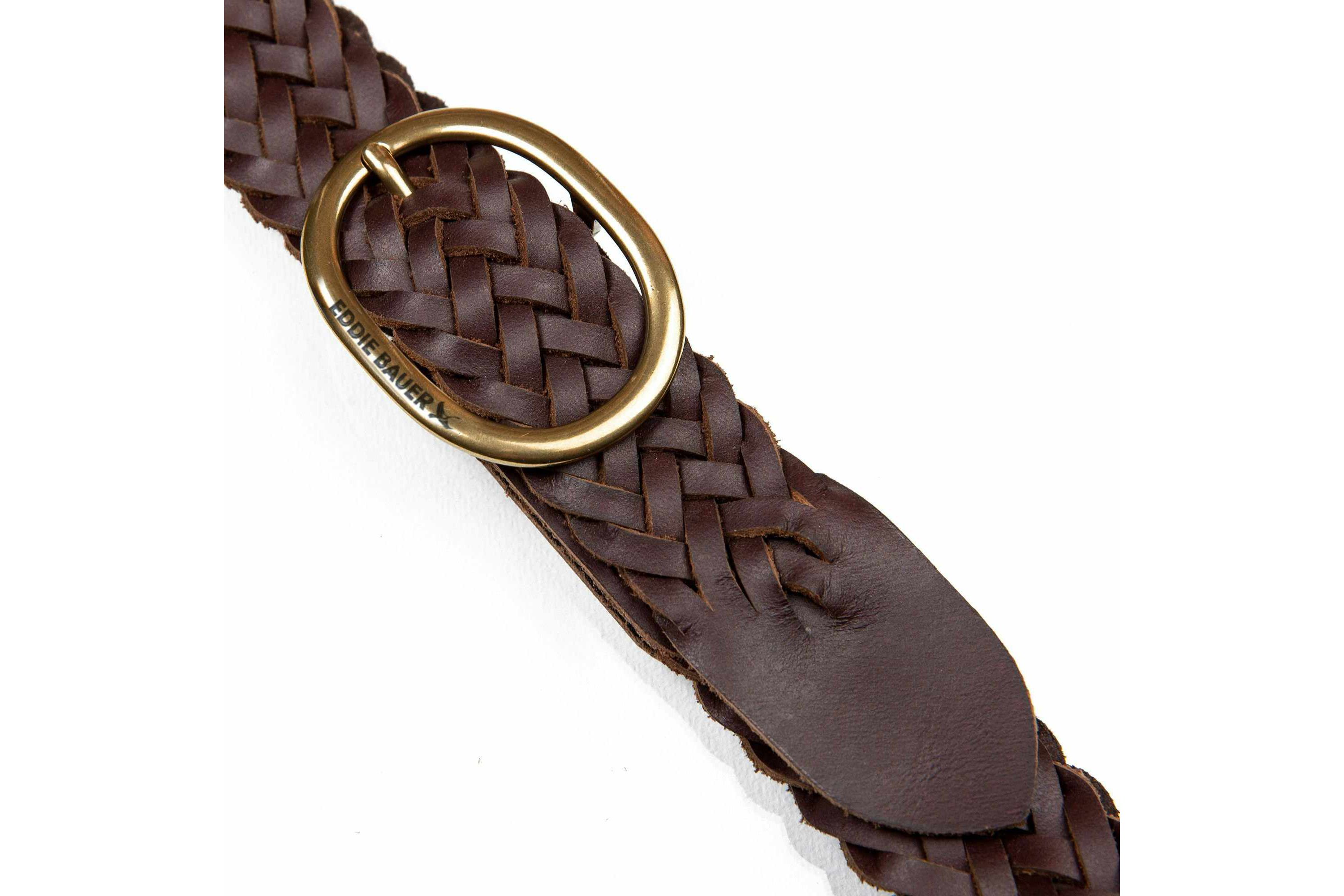 Center Bar Woven Leather Belt