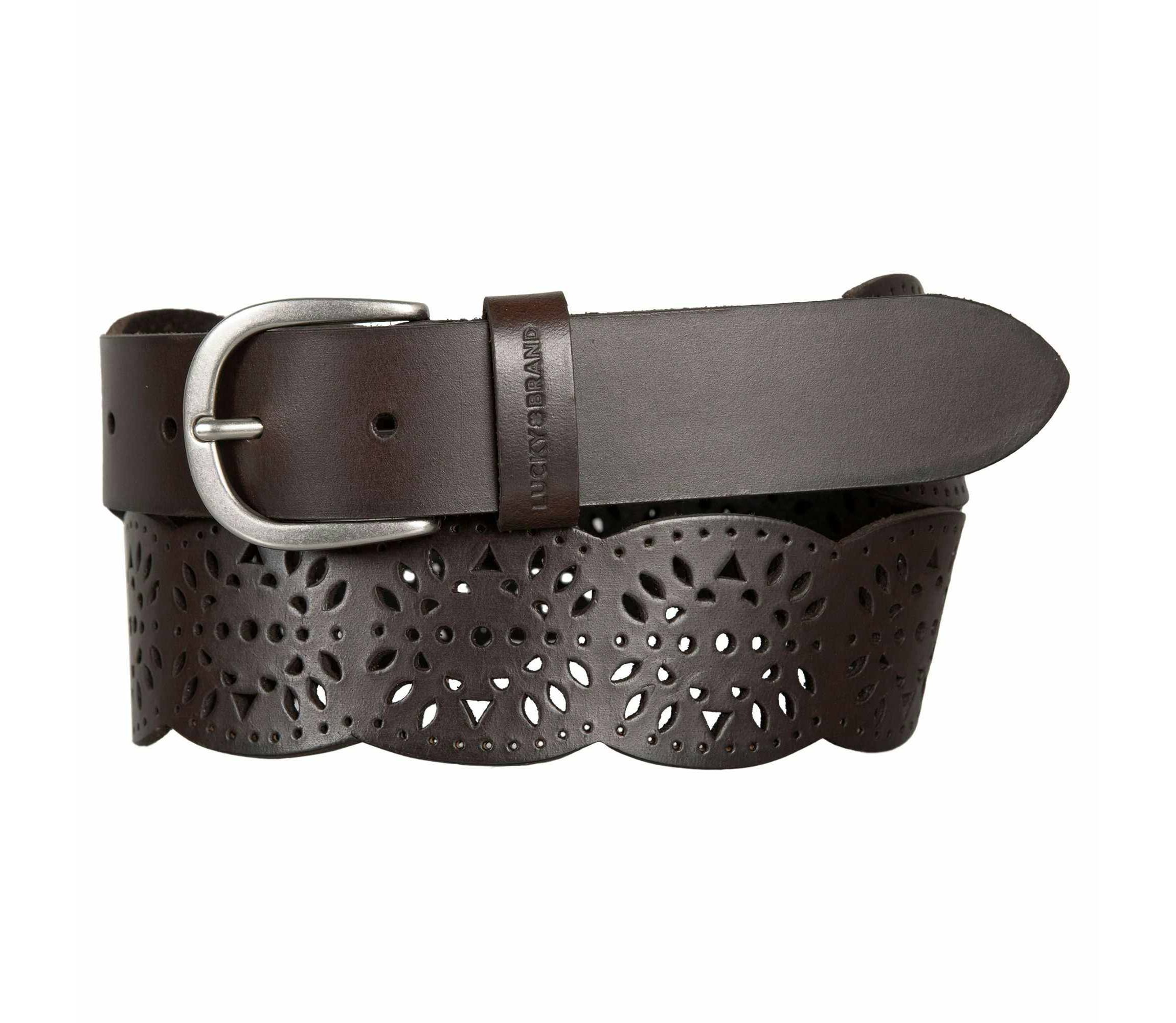 Tapered Perforated Leather Belt