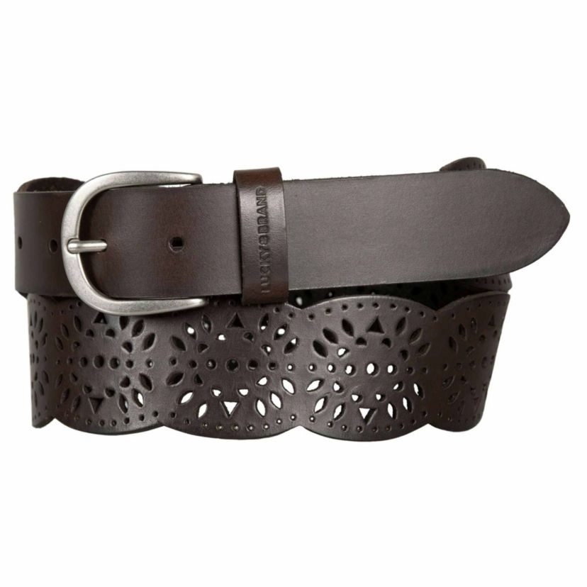 Tapered Perforated Leather Belt