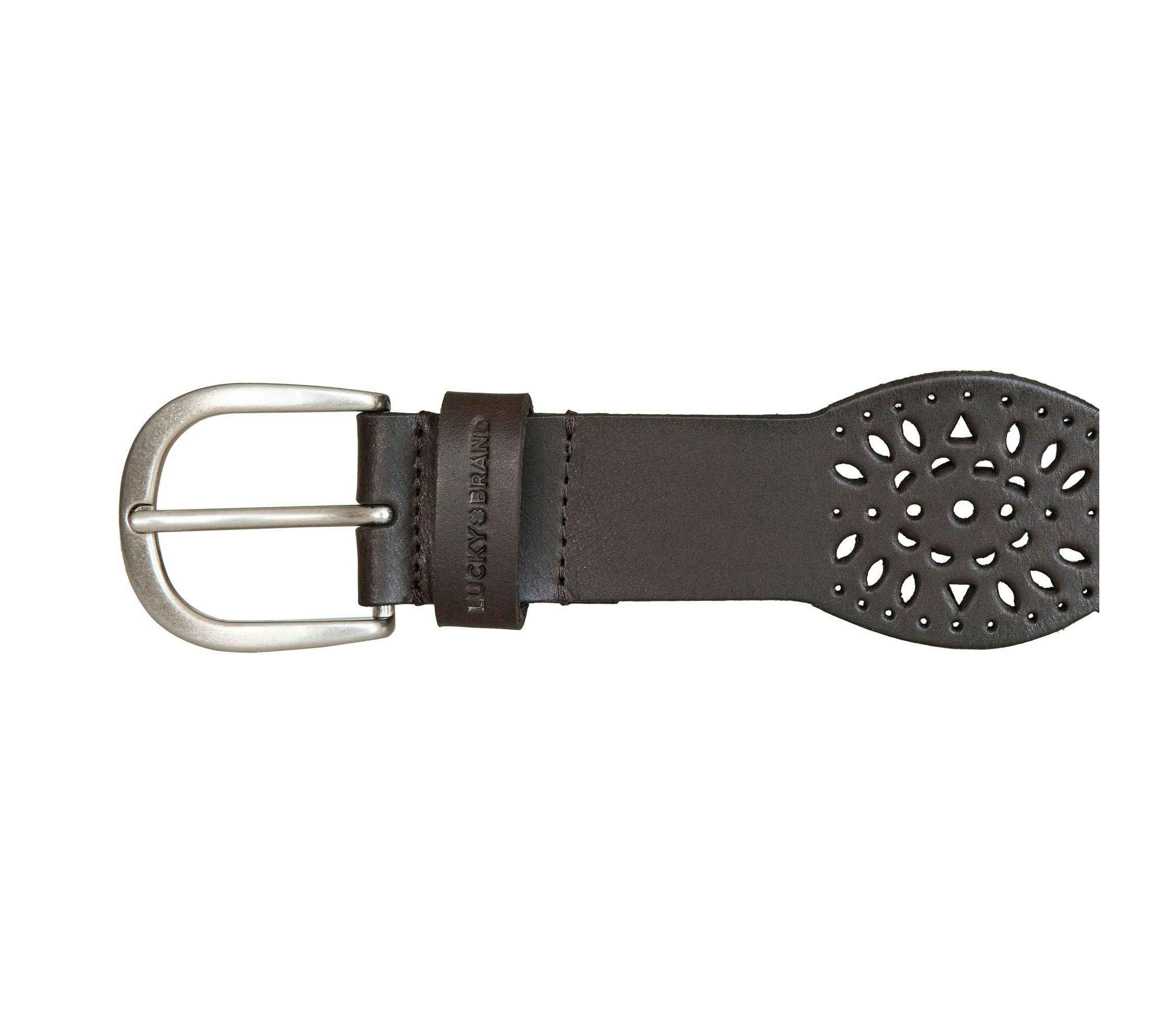 Tapered Perforated Leather Belt