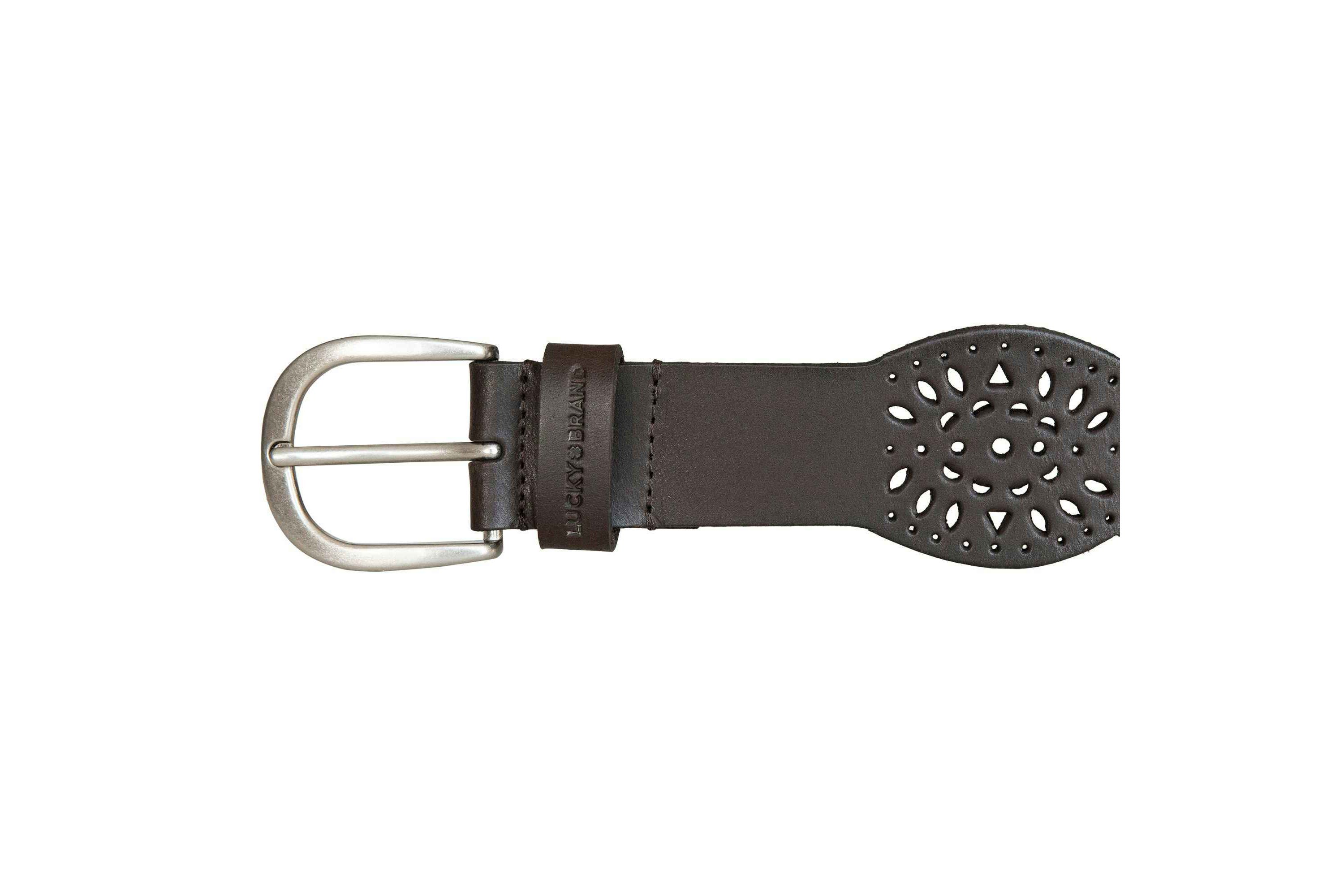 Tapered Perforated Leather Belt