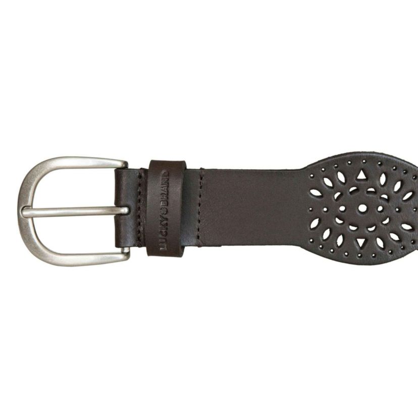 Tapered Perforated Leather Belt