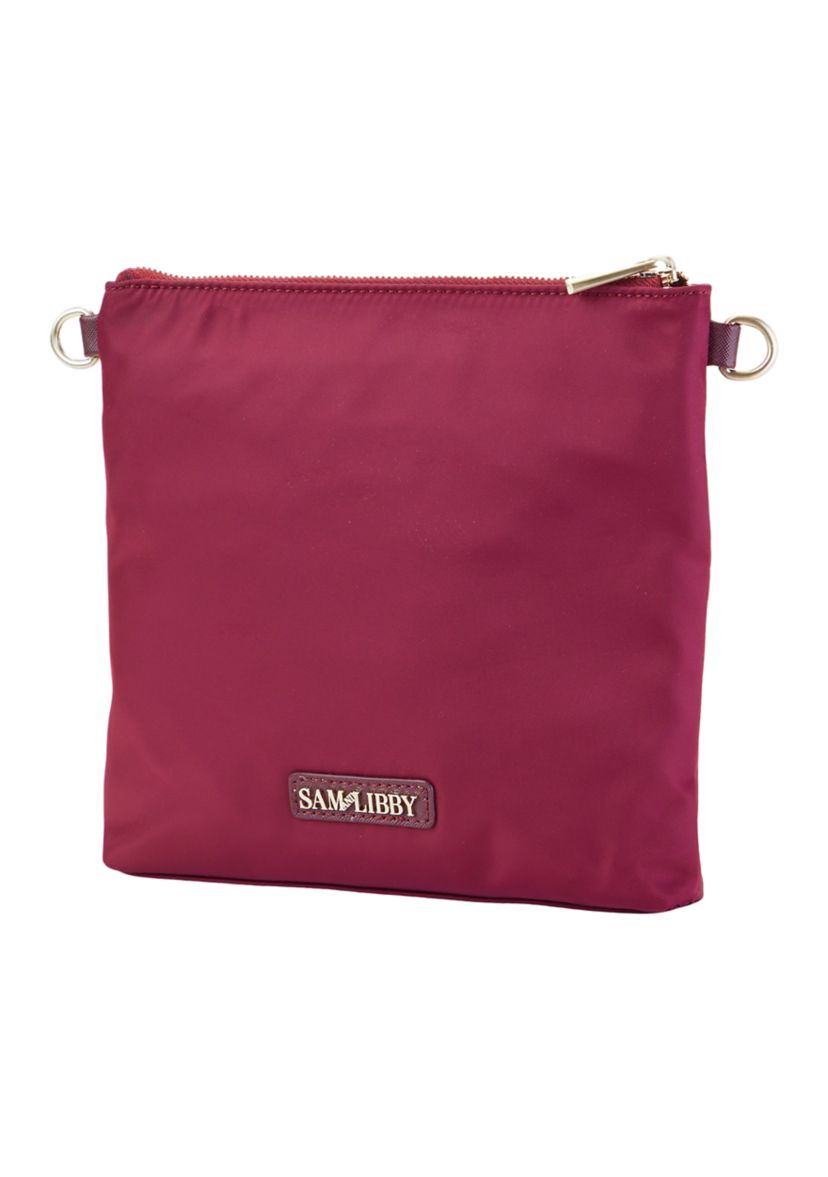 Saffiano Leather Trim Double Zip Crossbody