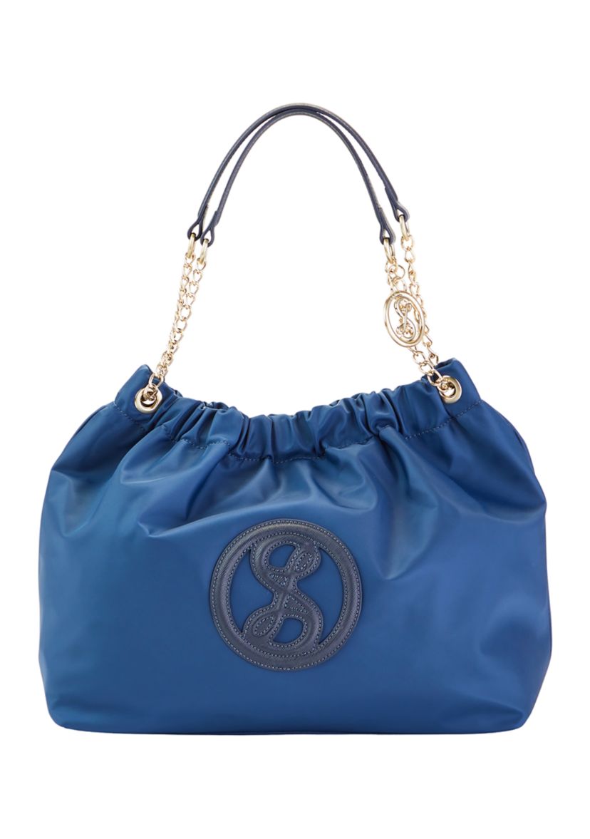 Saffiano Leather Trim Hobo Tote