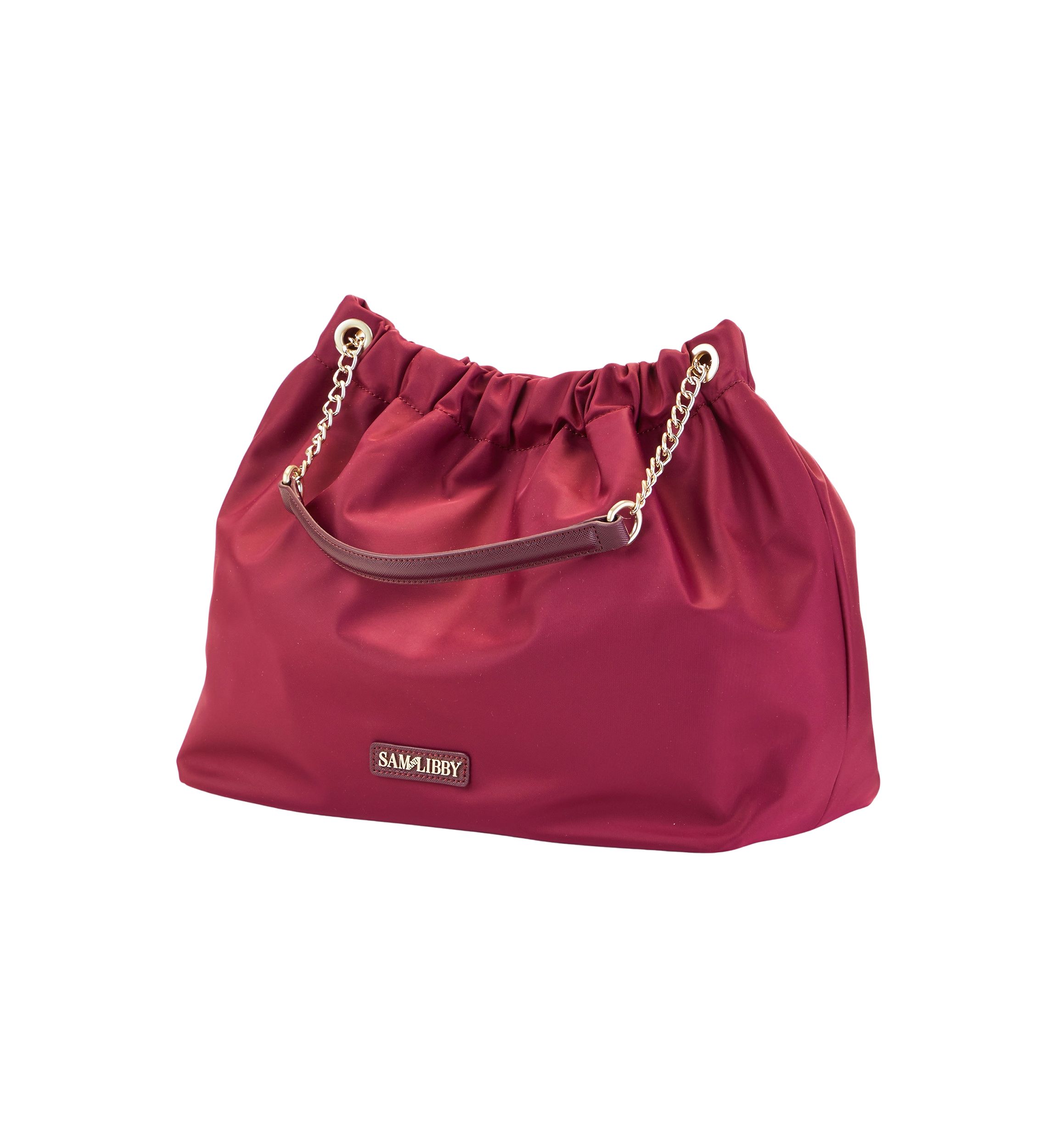 Saffiano Leather Trim Hobo Tote 