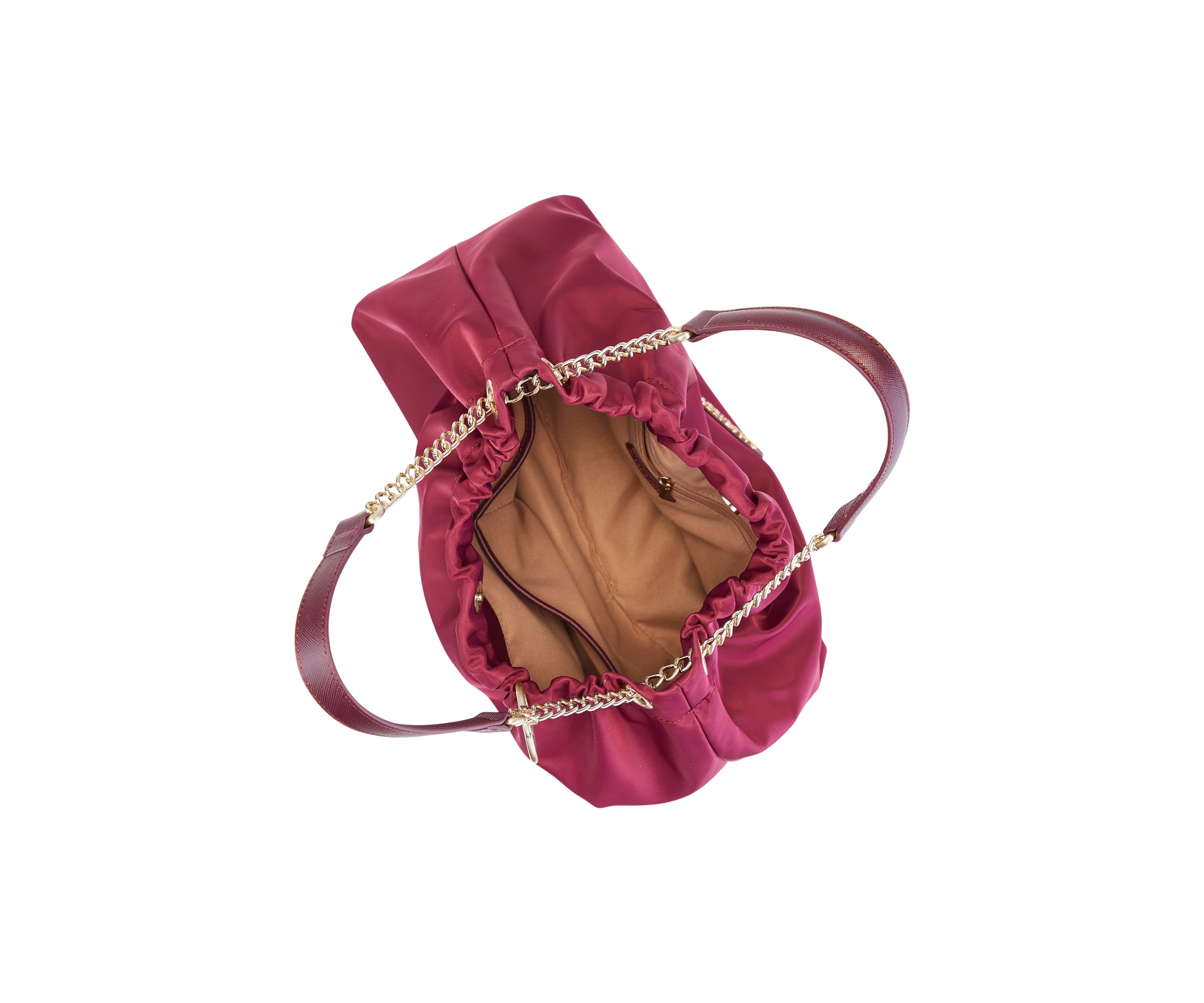 Saffiano Leather Trim Hobo Tote 