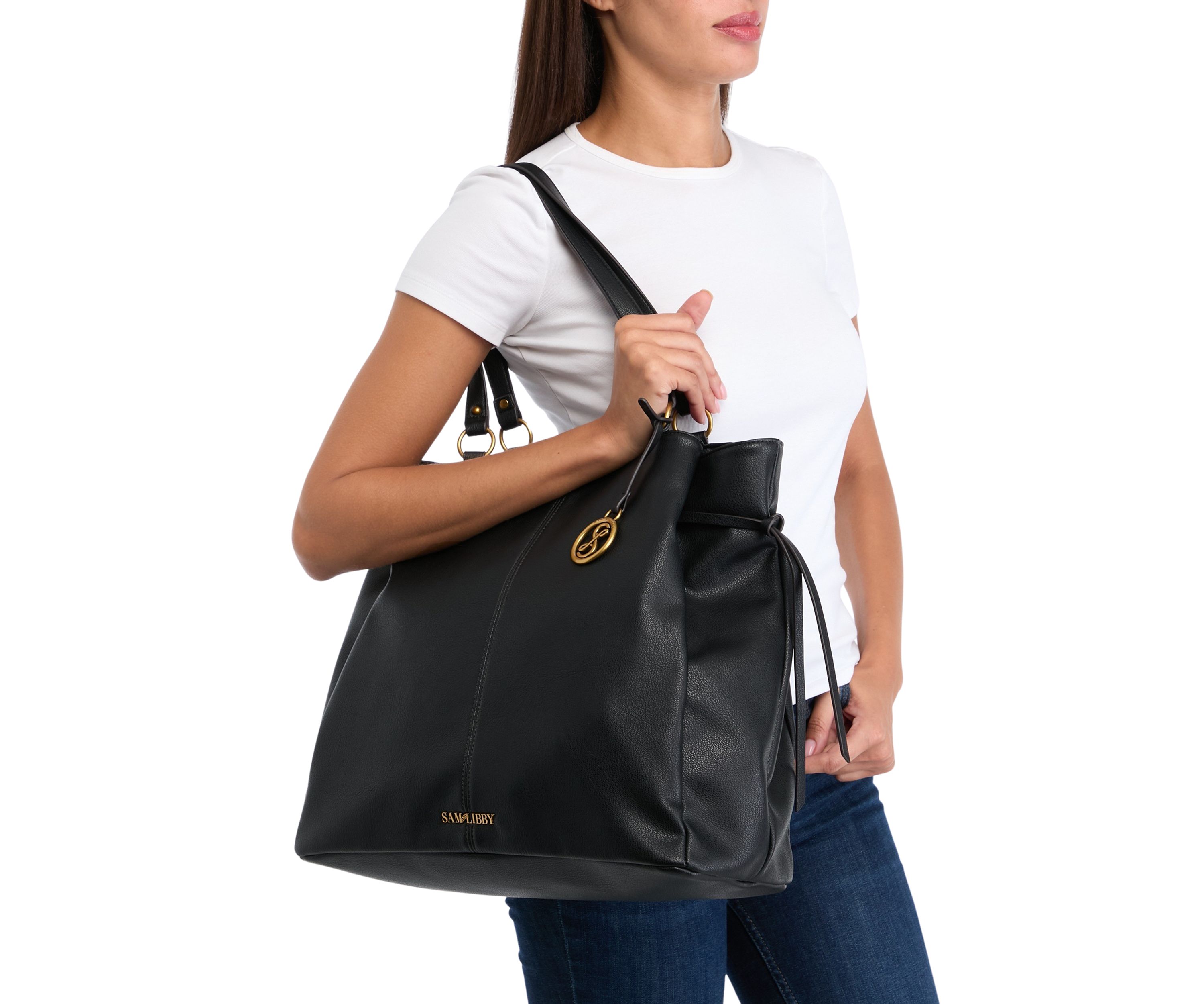 Distressed Faux Leather Tote 