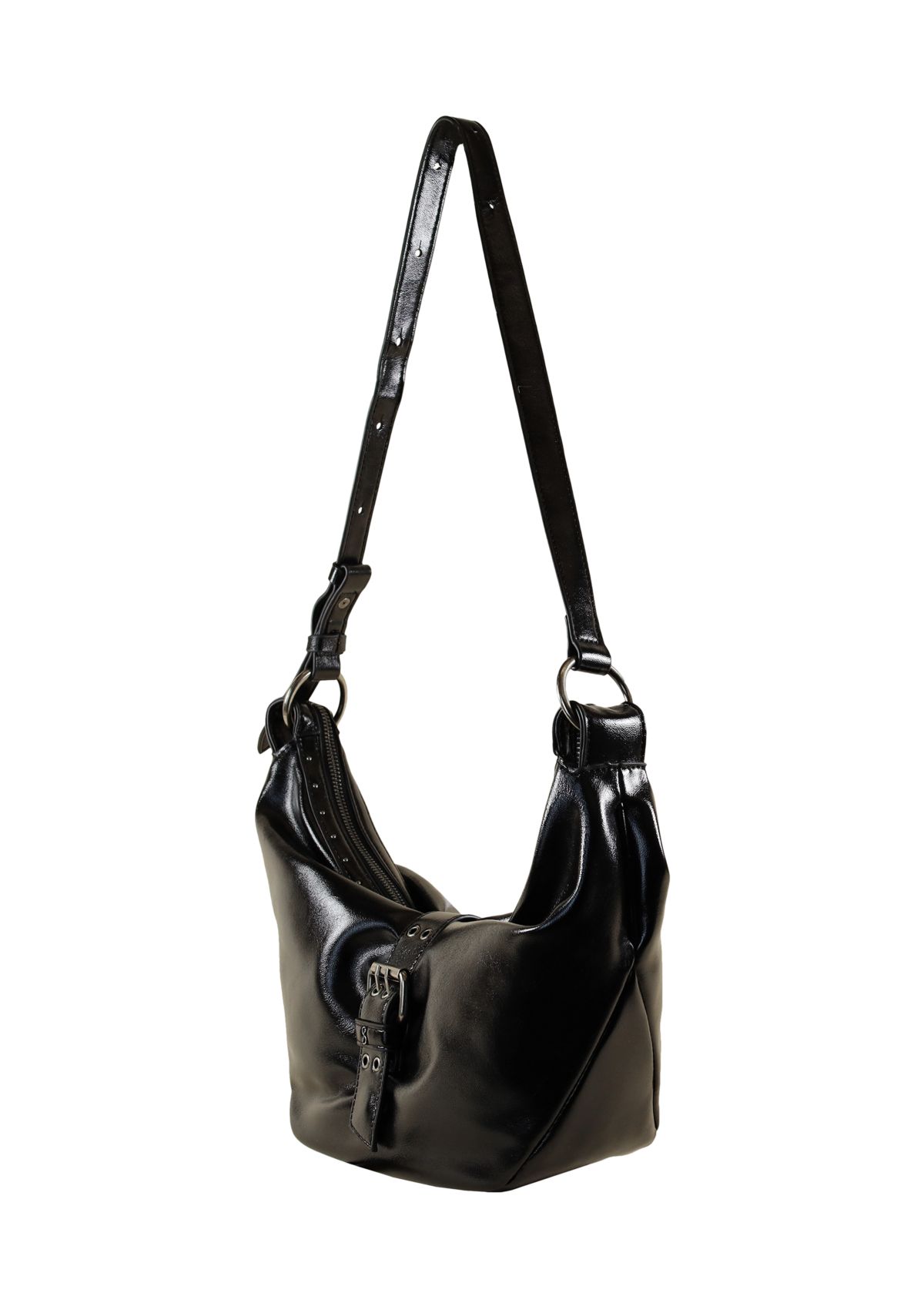 Farrah Studded Buckle Shoulder Bag