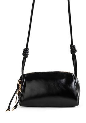 Sam & Libby Perris High Shine Crinkle Crossbody, Black