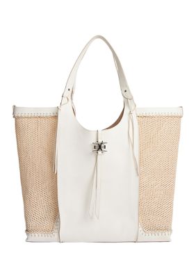 Sam Edelman Sylvia Tobo Raffia Bag, White