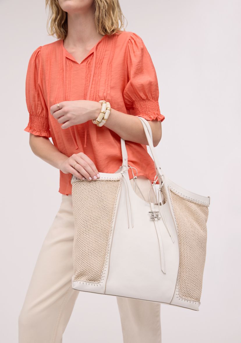 Sylvia Tobo Raffia Bag