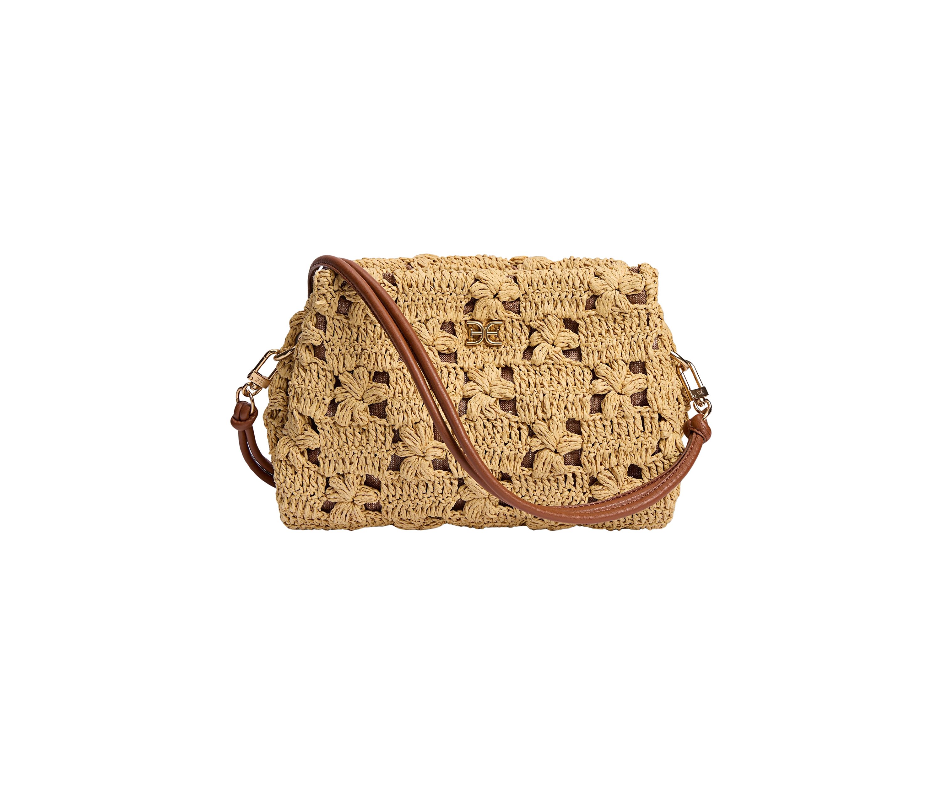 Layla Floral Raffia Shoulder Bag Clutch