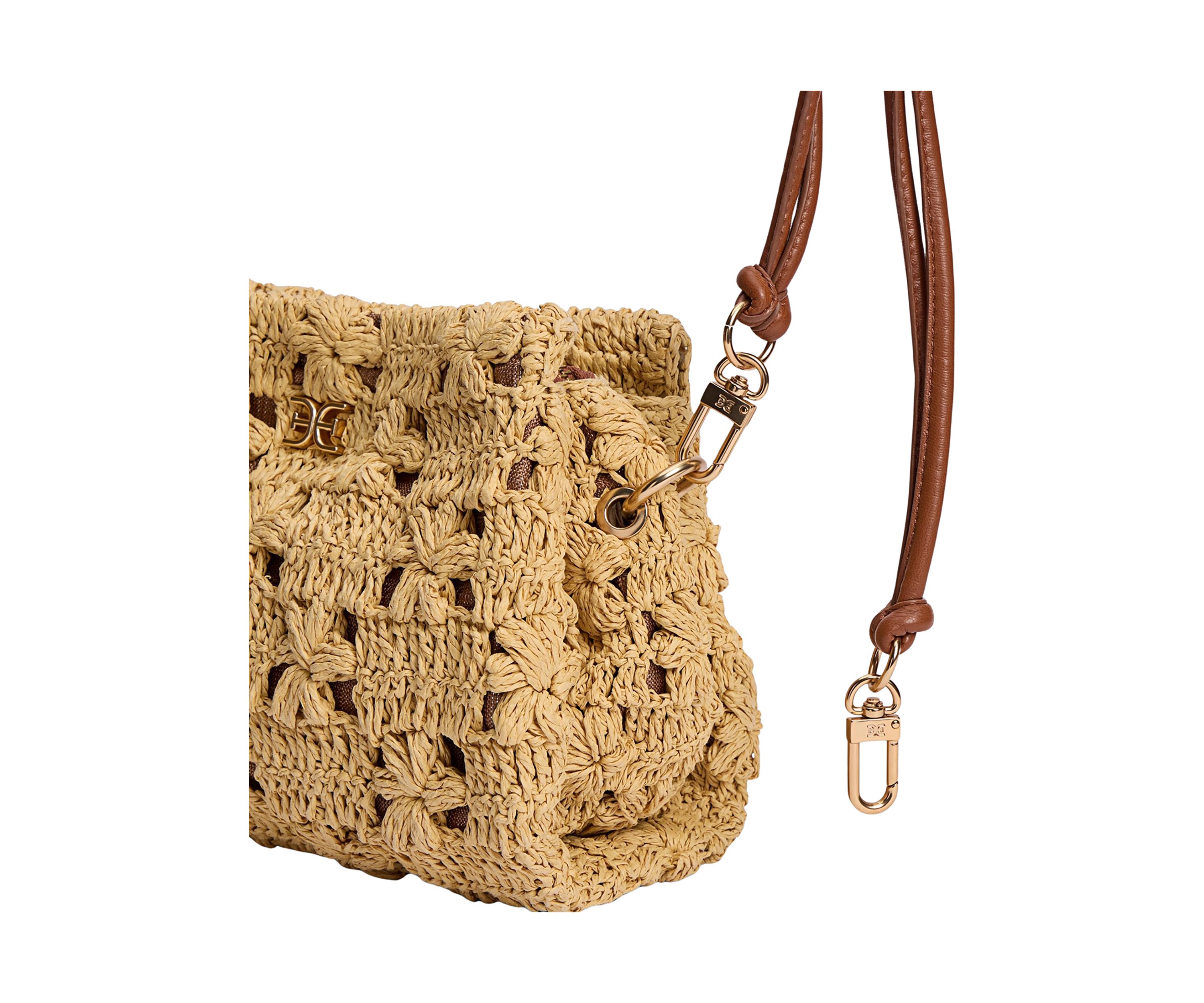 Layla Floral Raffia Shoulder Bag Clutch
