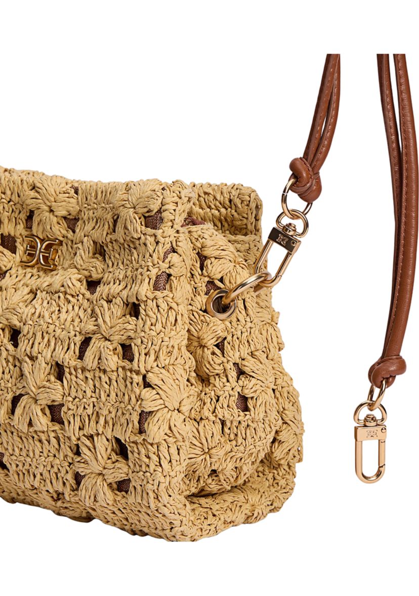Layla Floral Raffia Shoulder Bag Clutch