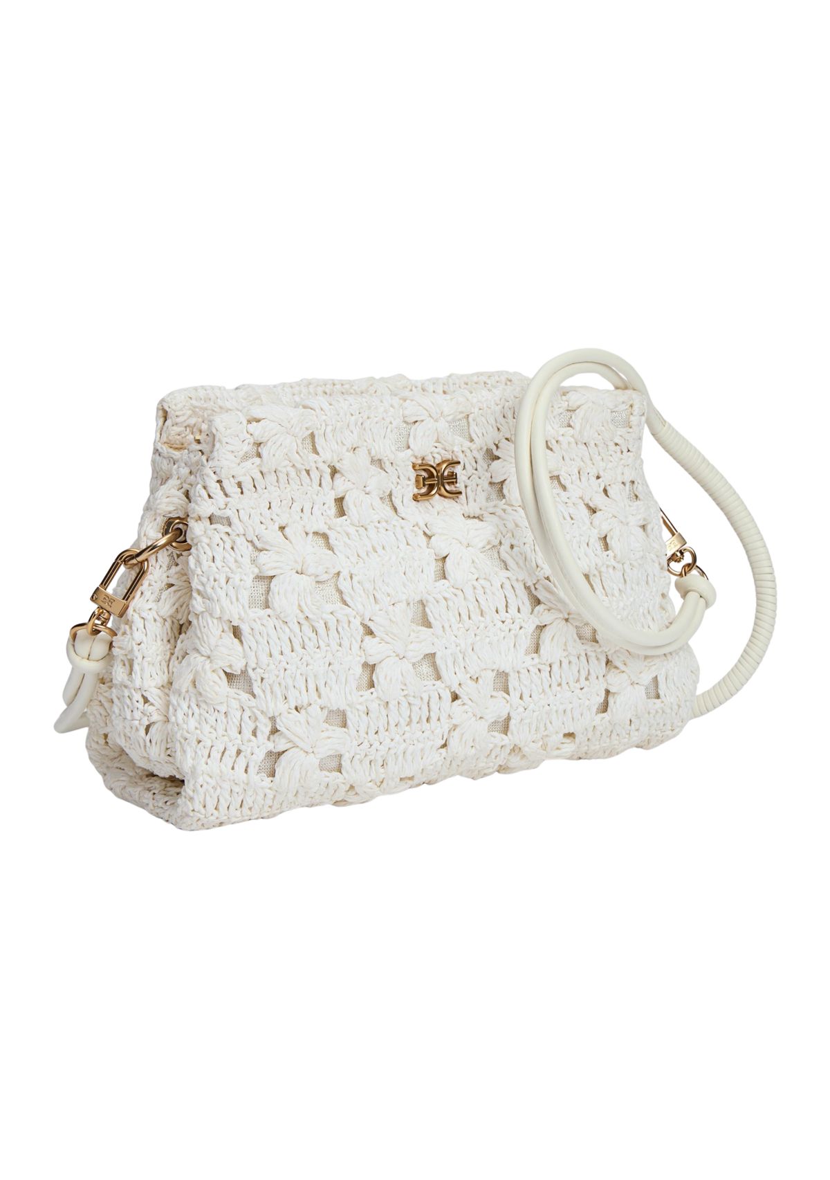 Layla Floral Raffia Shoulder Bag Clutch