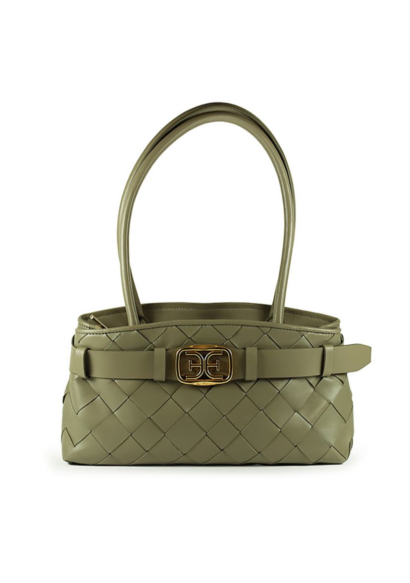 Cleo Woven Satchel Bag