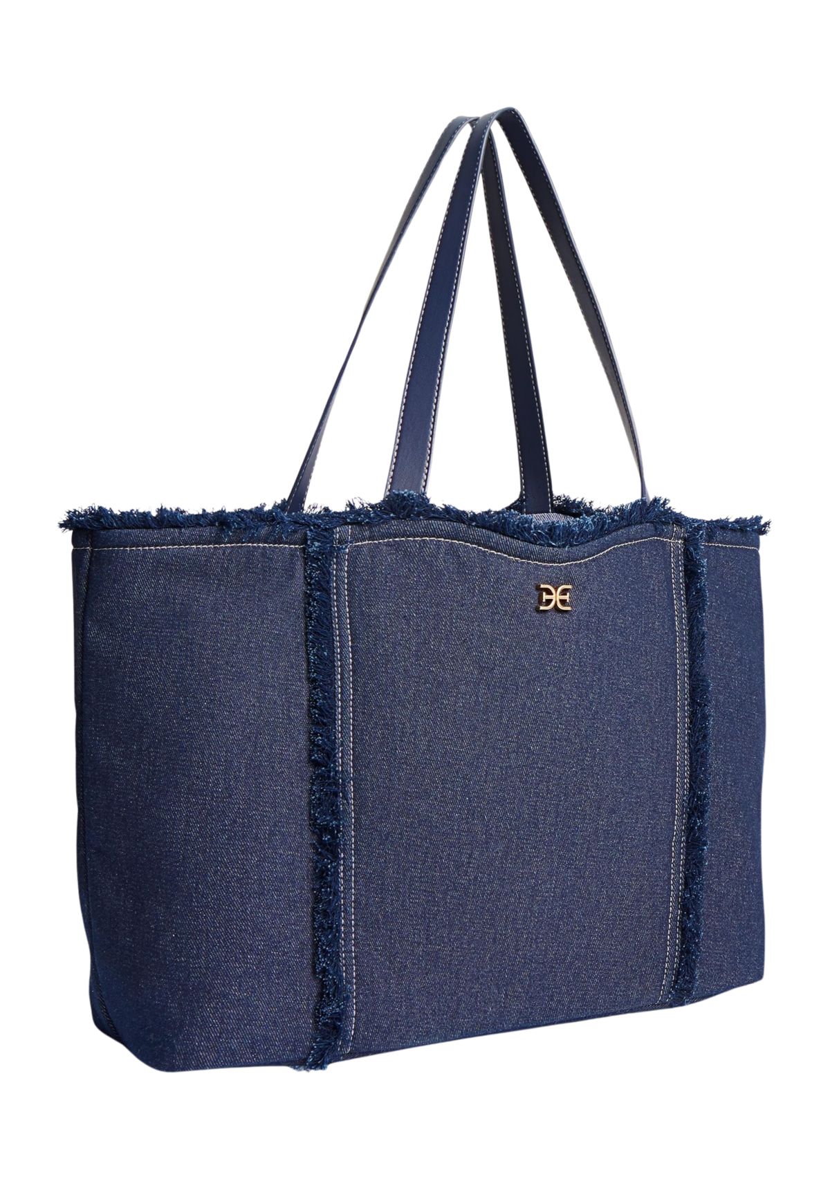 Irina Denim Large Reversible Tote Bag with Pouch