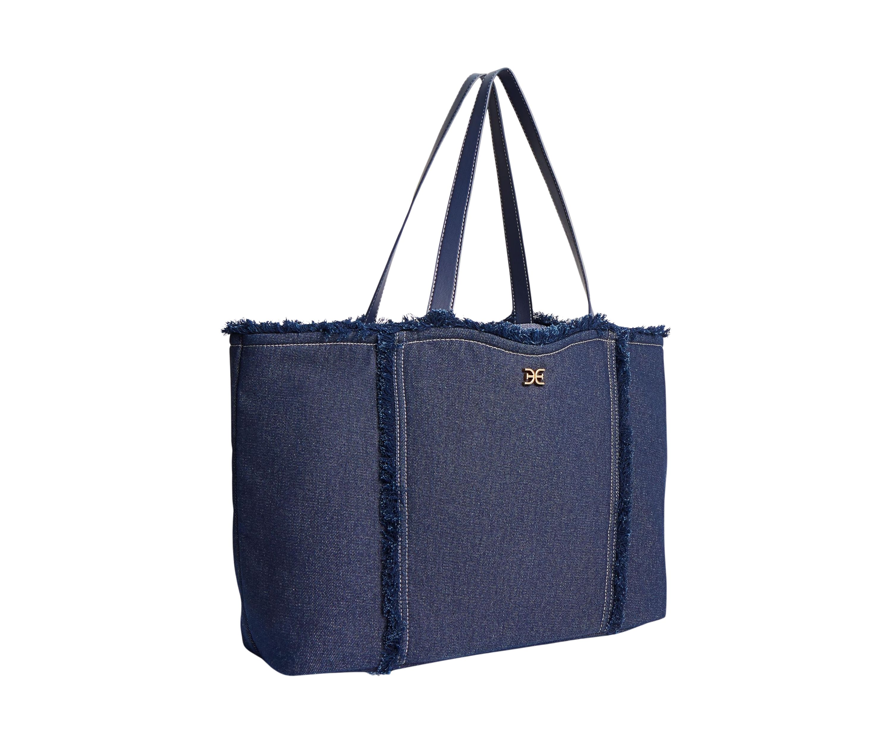 Irina Denim Large Reversible Tote Bag with Pouch