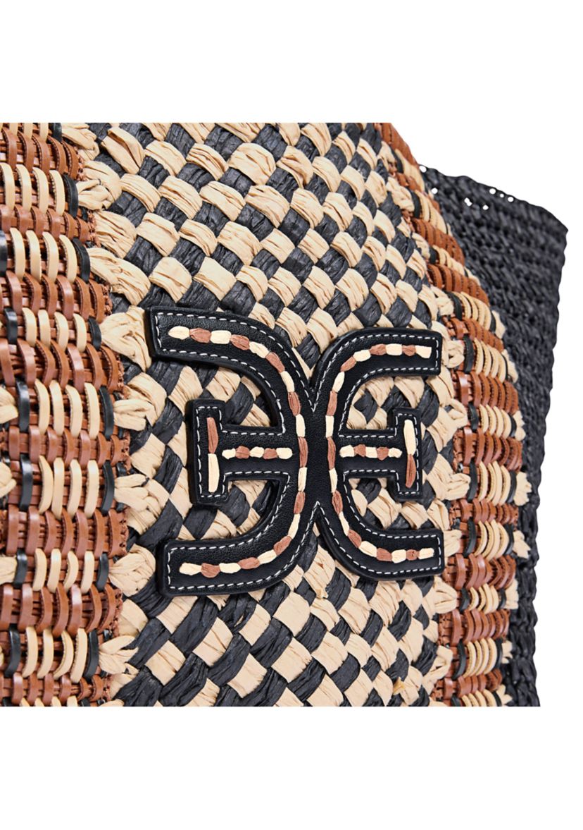 Marley Raffia Collapsible Small Tote Bag