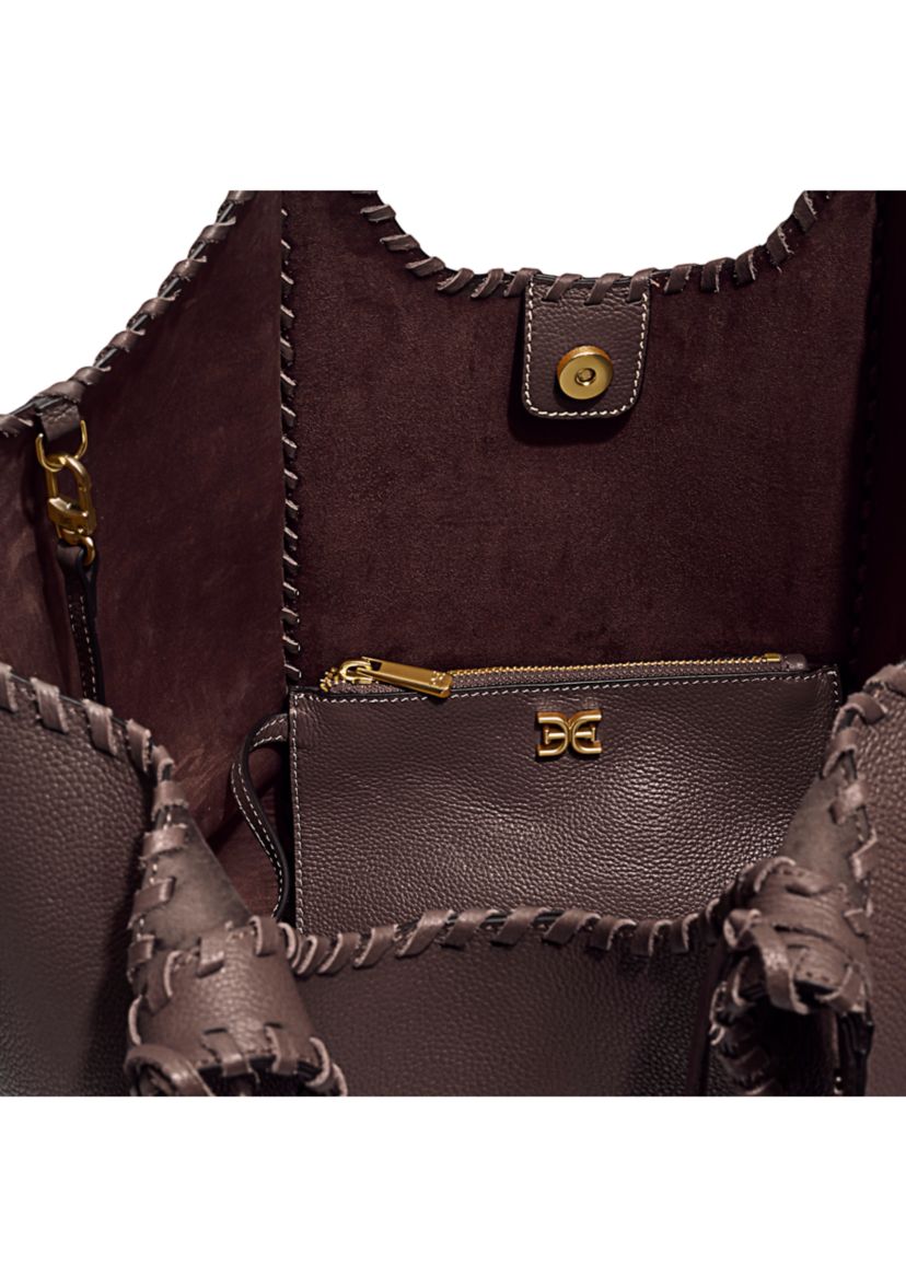 Sylvia Whipstitch Expendable Leather Tobo Bag