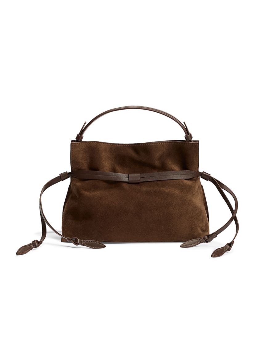  Poppy Small Crossbody Suede Tote Bag 