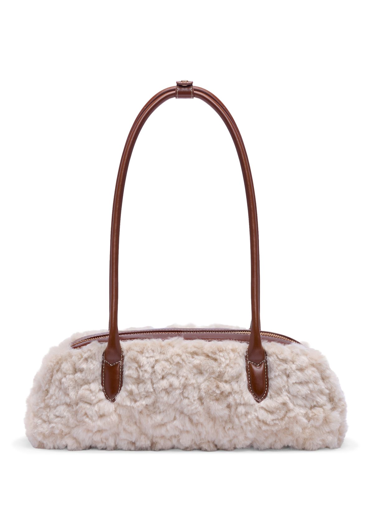  Nori Medium Bowler Suede Shearling Satchel