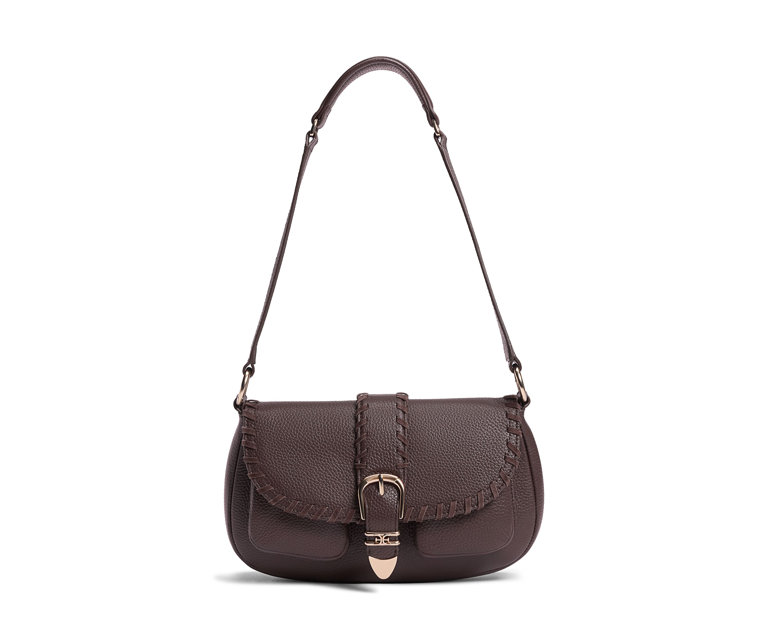 Rue Medium Shoulder Bag in Pebble Leather 