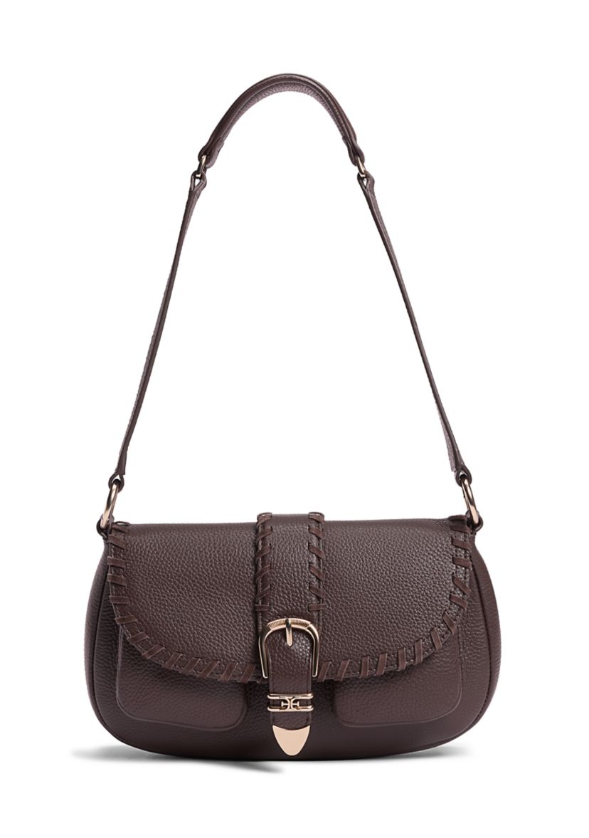 Rue Medium Shoulder Bag in Pebble Leather 