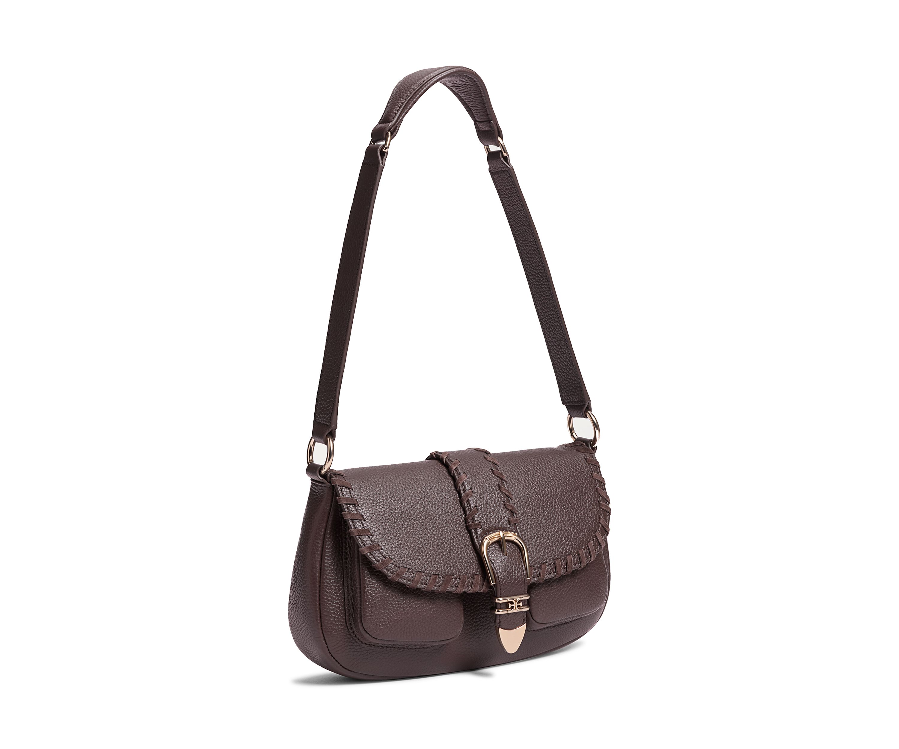 Rue Medium Shoulder Bag in Pebble Leather 
