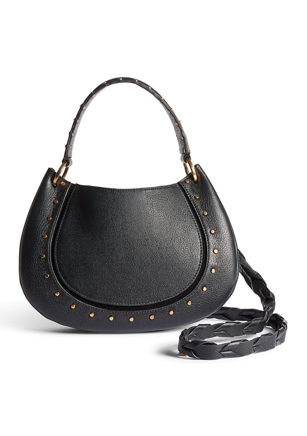 Wyatt Small Convertible Hobo Bag in Leather and Suede