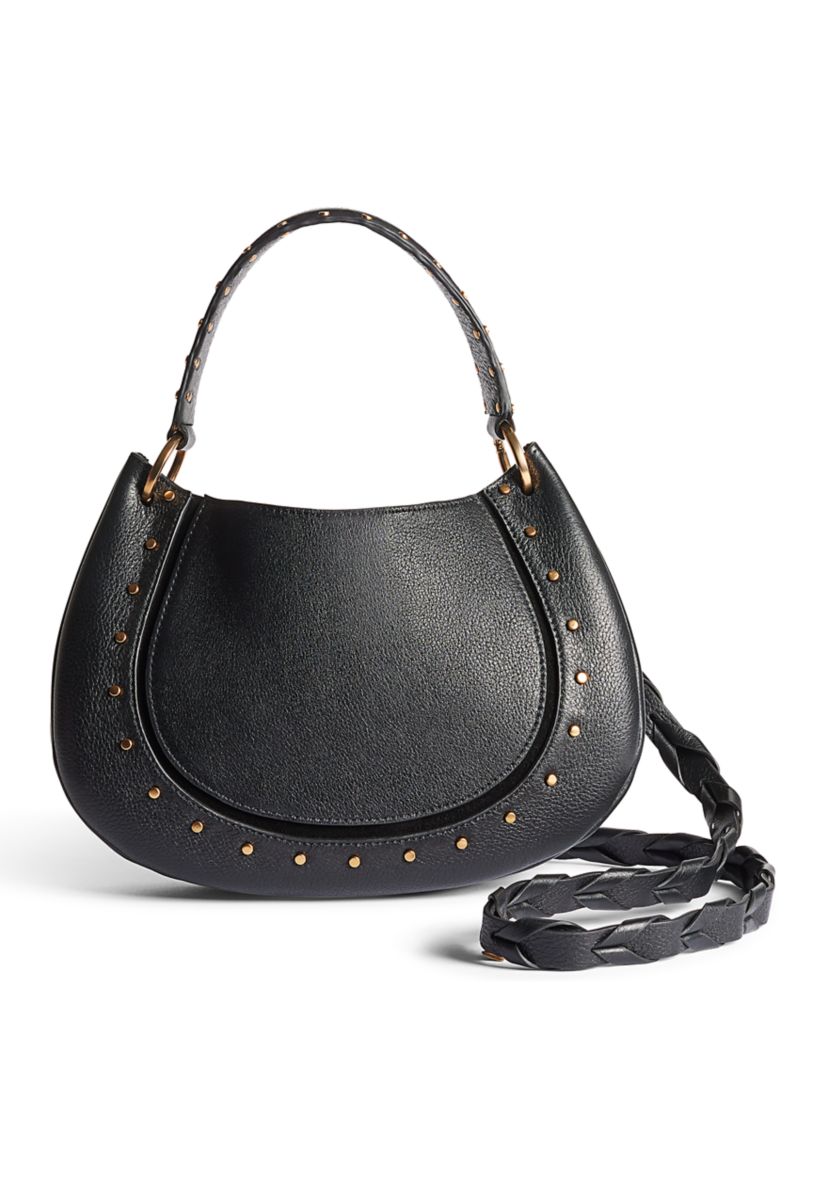 Wyatt Small Convertible Hobo Bag in Leather and Suede