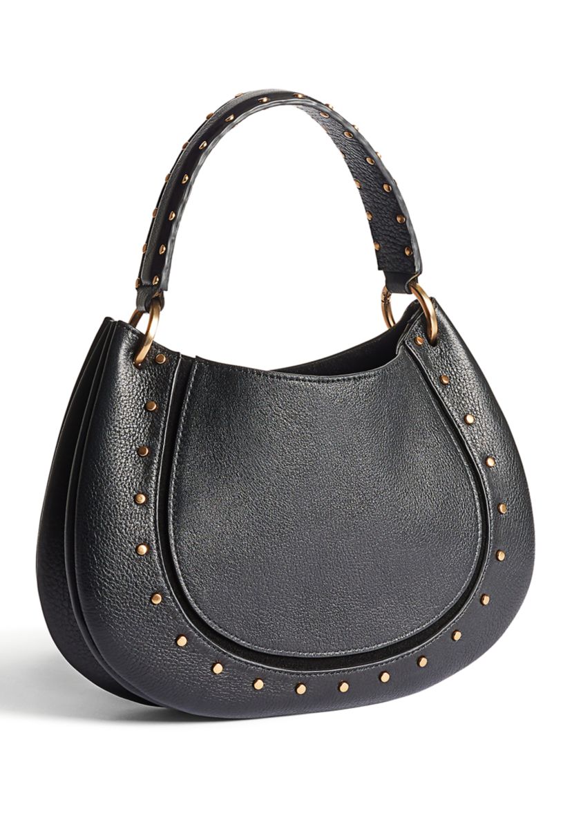 Wyatt Small Convertible Hobo Bag in Leather and Suede