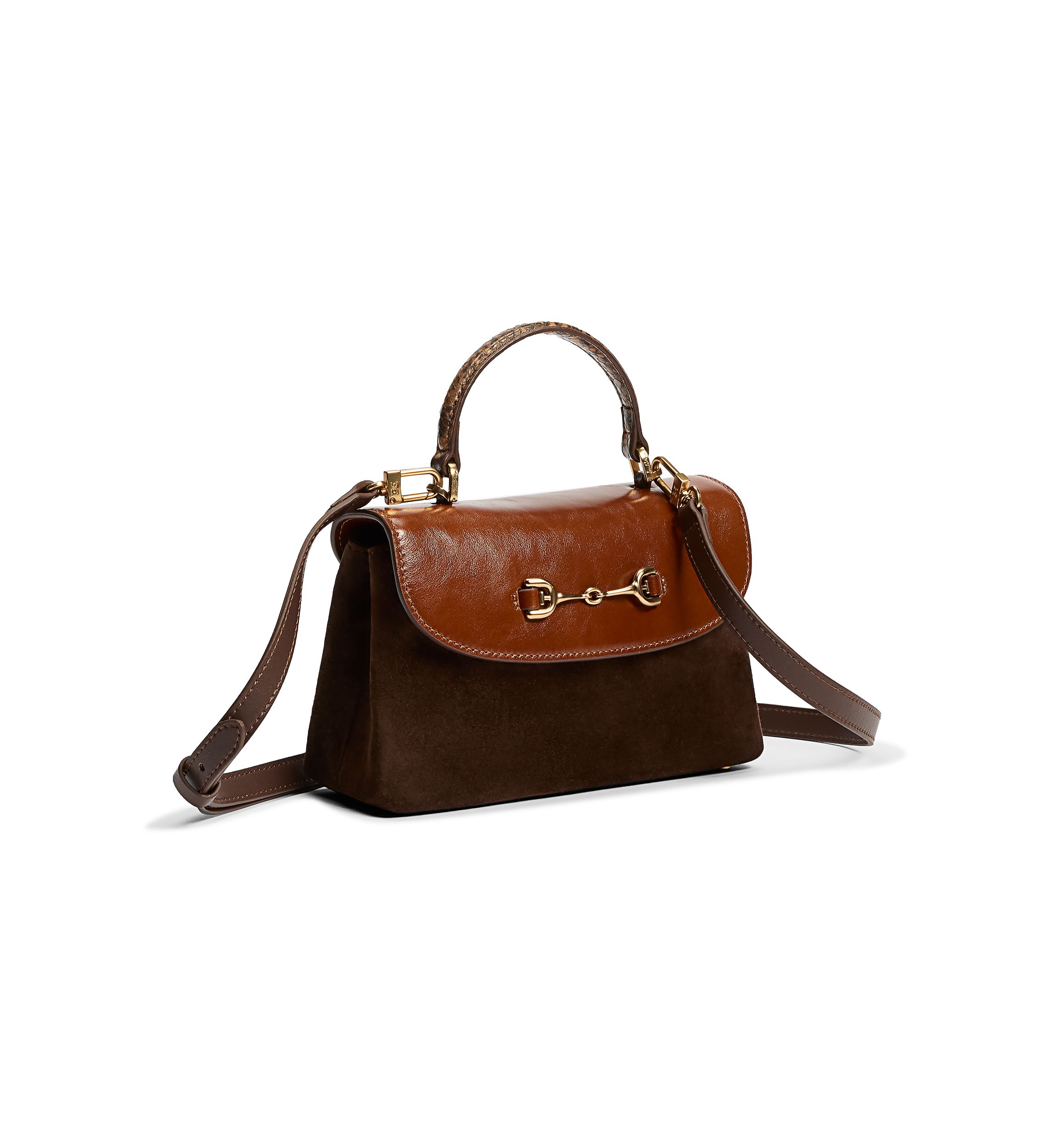 Loraine Mixed Brown Top Handle Crossbody